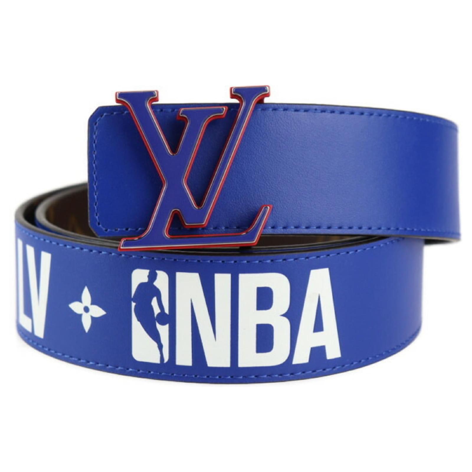 Louis Vuitton NBA Belt by Virgil Abloh Brown Red Blue Monogram ref