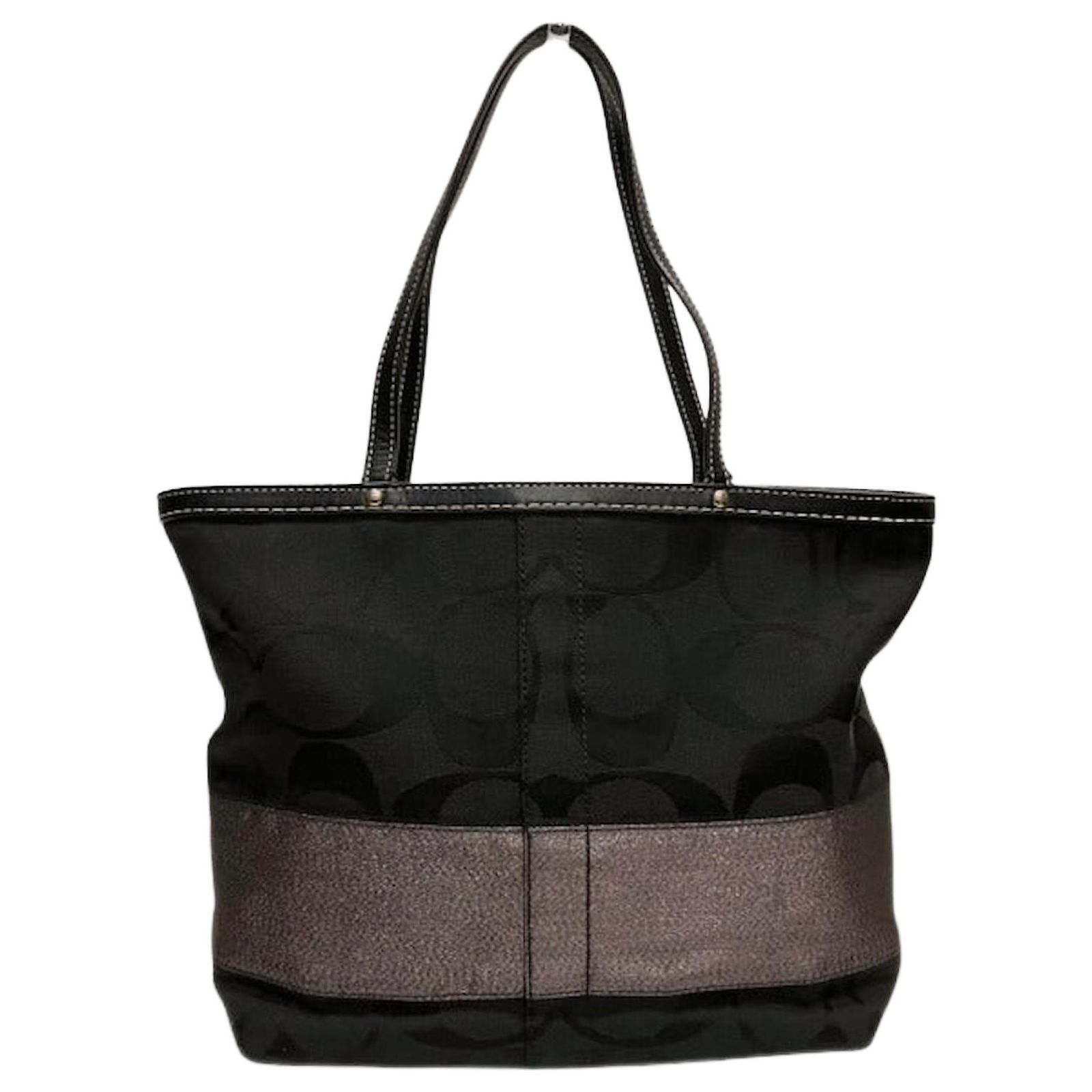 Coach Signature Canvas Tote Bag 10124 Black Cloth ref.JC1912481 
