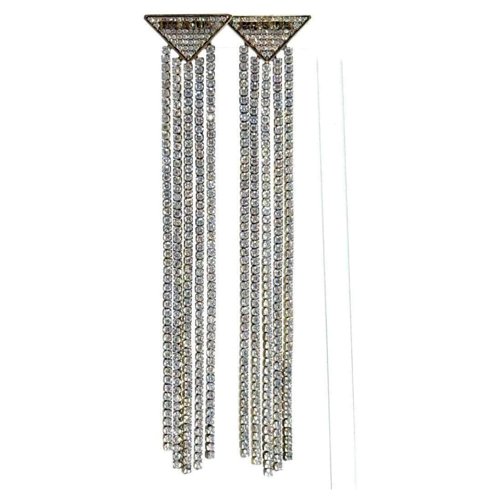 【PRADA】Crystal Logo Jewels zirconia クリスタル ロゴ ピアス Crystal Crystal Logo Jewels zirconia earrings | PRADA