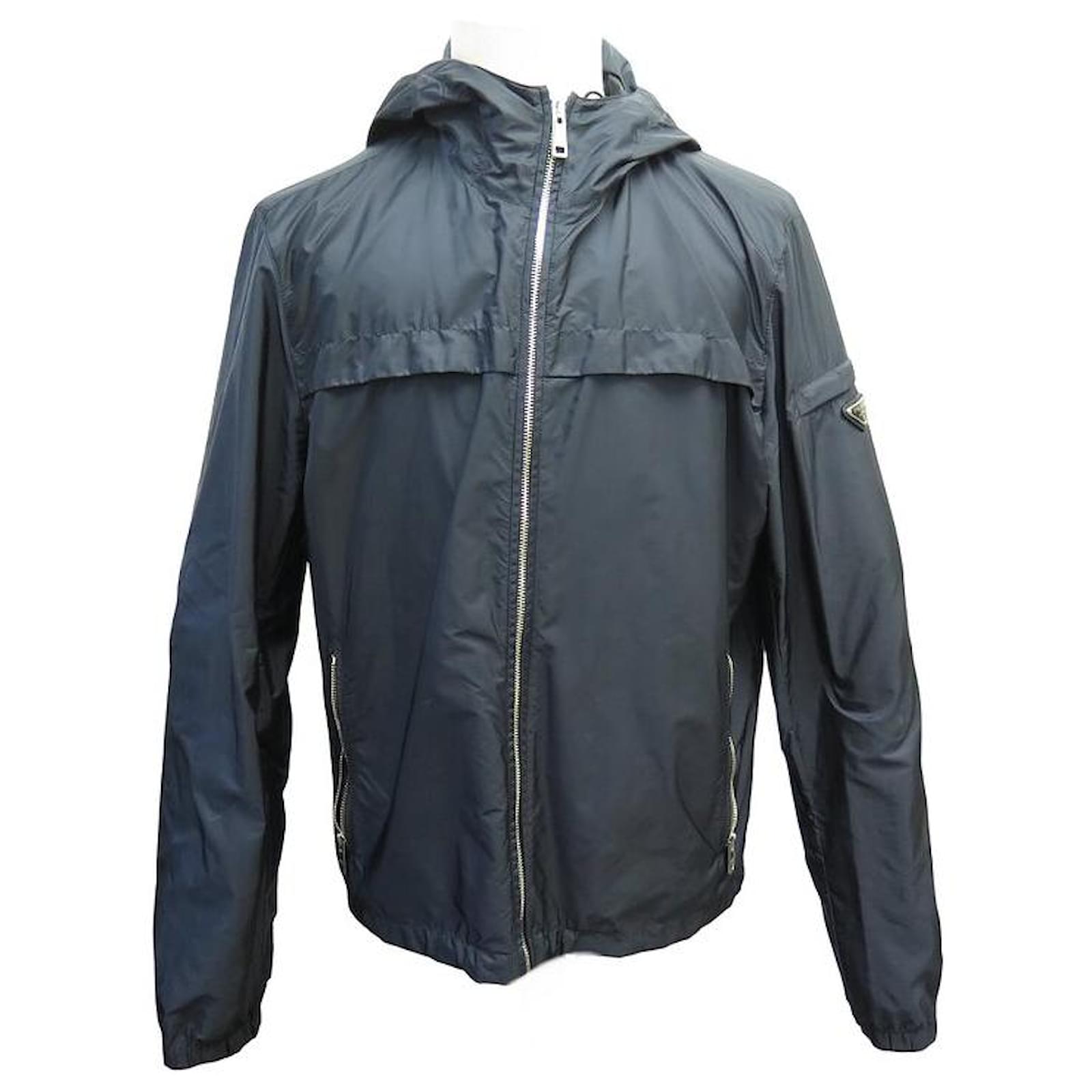PRADA COAT PARKA IN BLUE NYLON SGA466 52 48 M JACKET COAT Navy