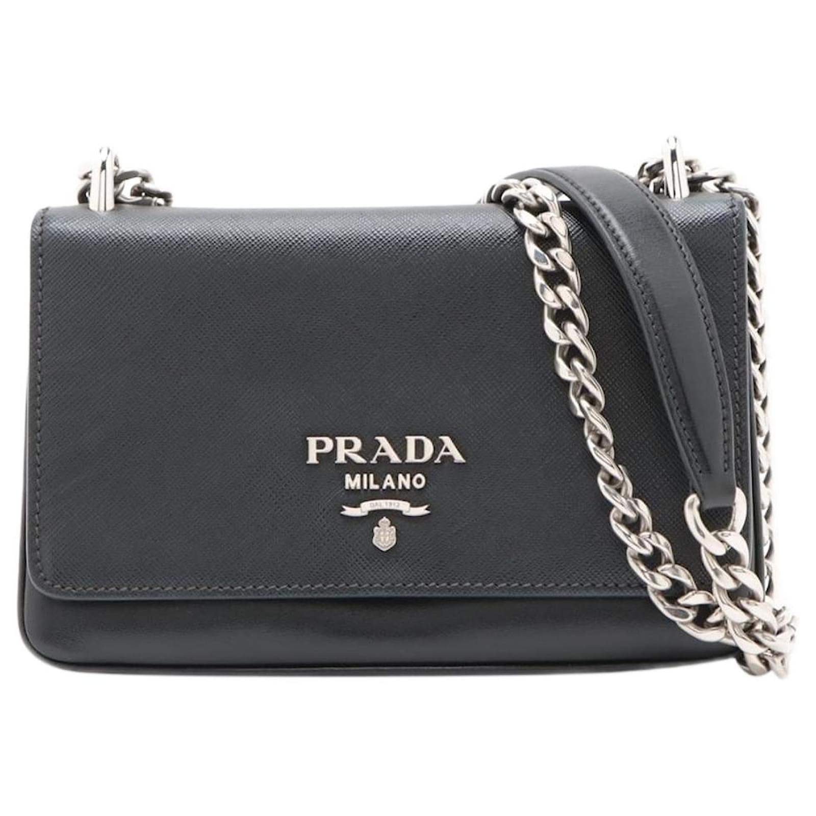 ショルダーバッグ・ポシェット Prada Saffiano Leather Chain Shoulder Bag Black Prada Saffiano Leather Shoulder Bag | Saks Fifth Avenue