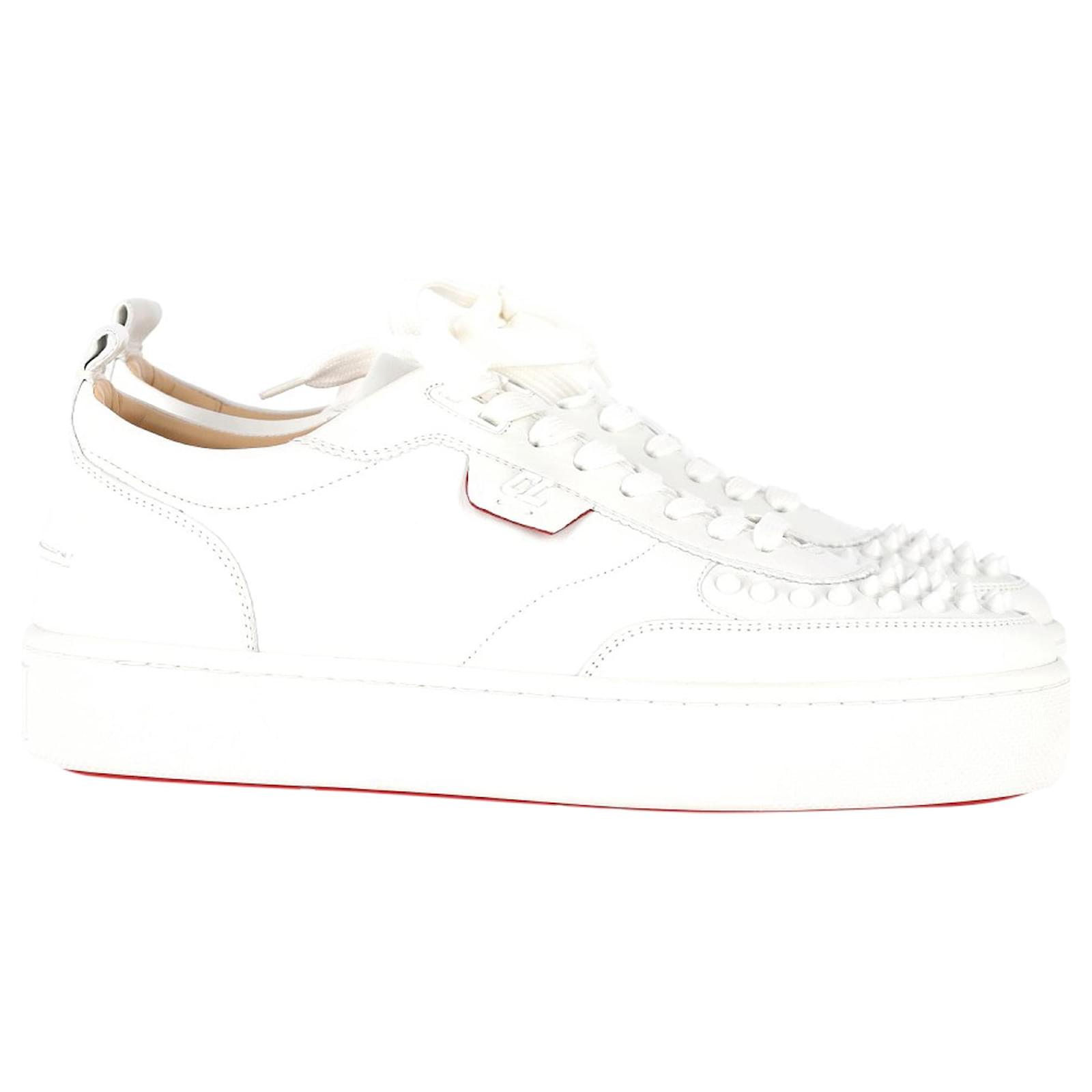 Christian Louboutin Happyrui Spikes Sneakers in White