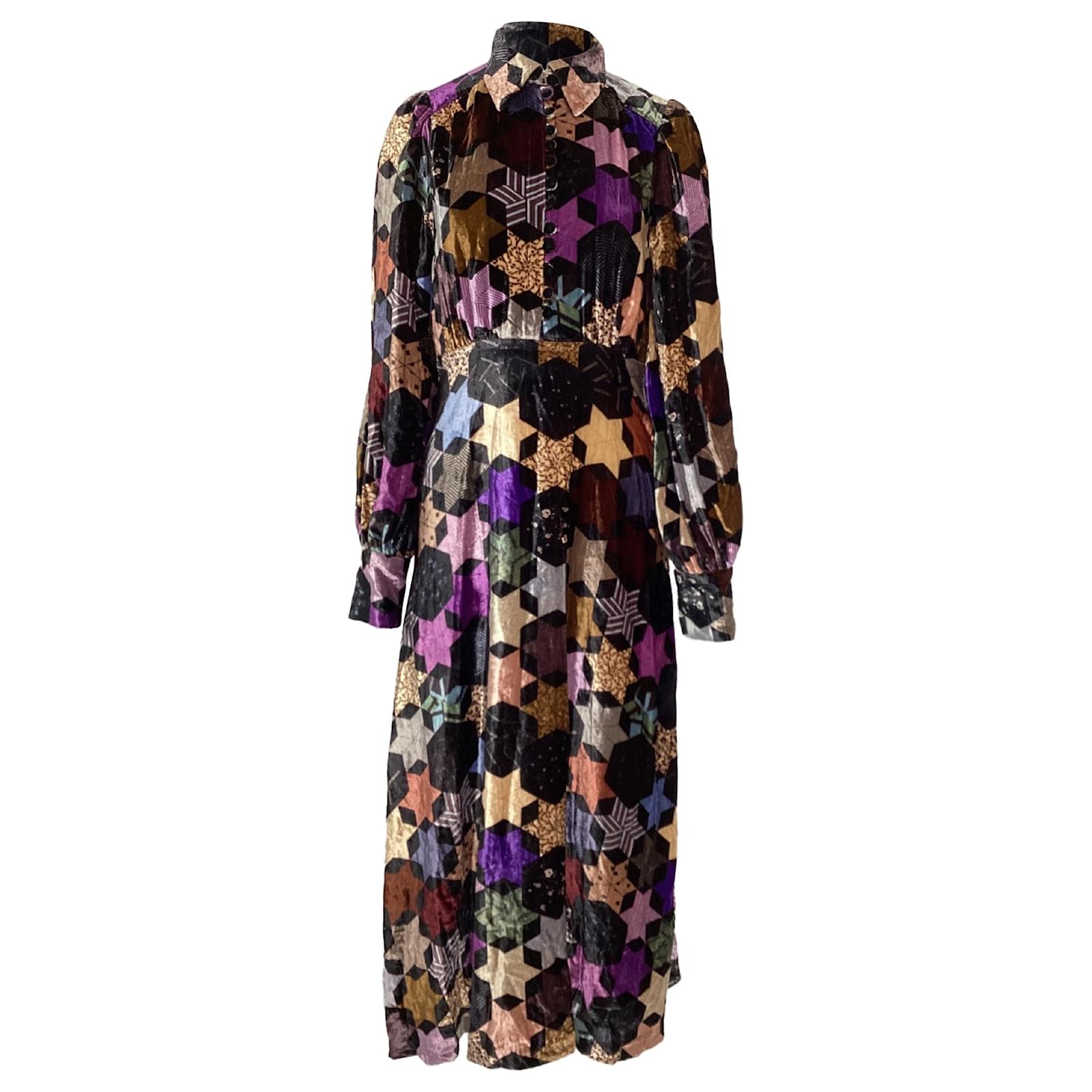 Sea New York Estrella Star Print Midi Dress in Multicolor Velvet Multiple  colors ref.1930535 - Joli Closet