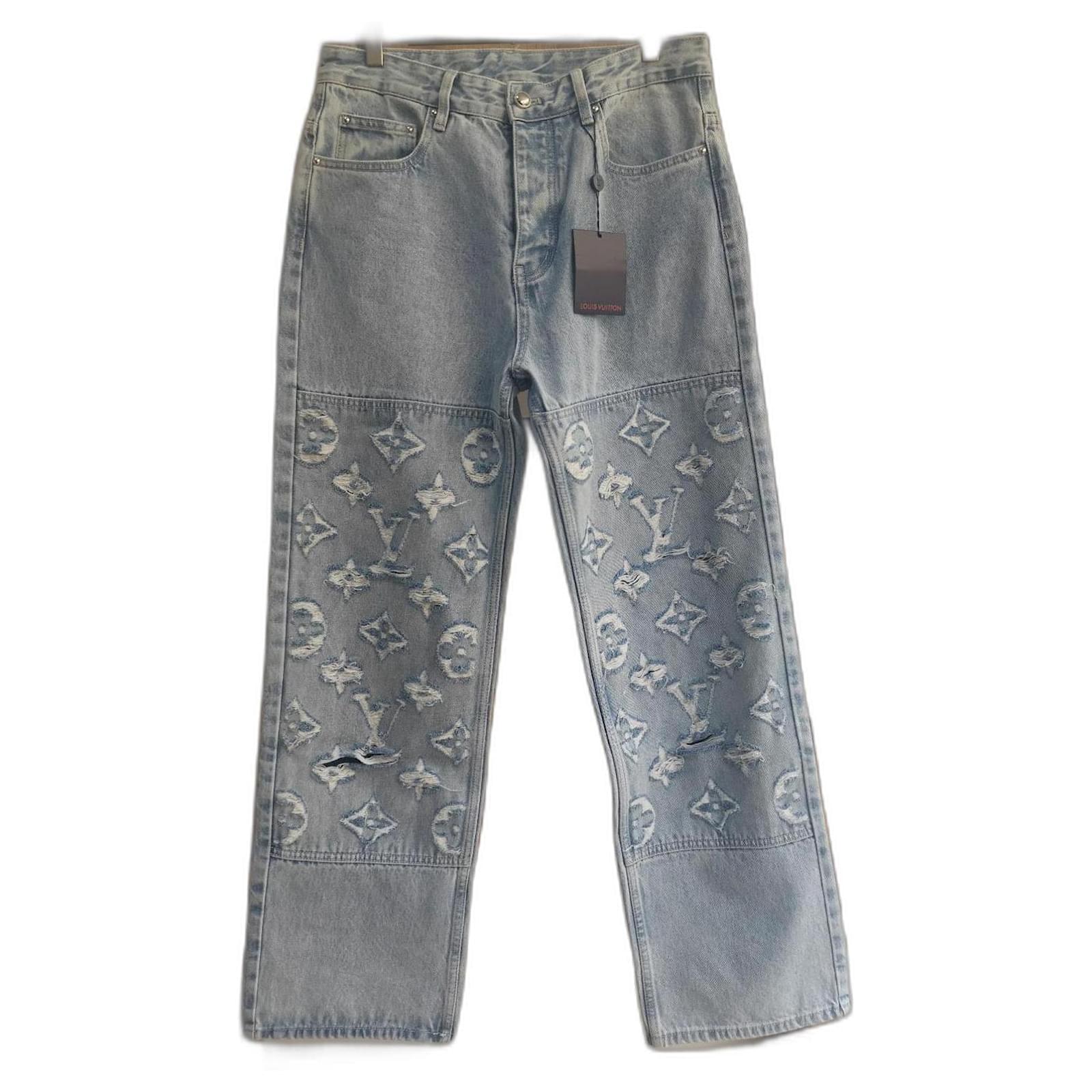 Louis Vuitton Jeans homme Coton Bleu Joli Closet