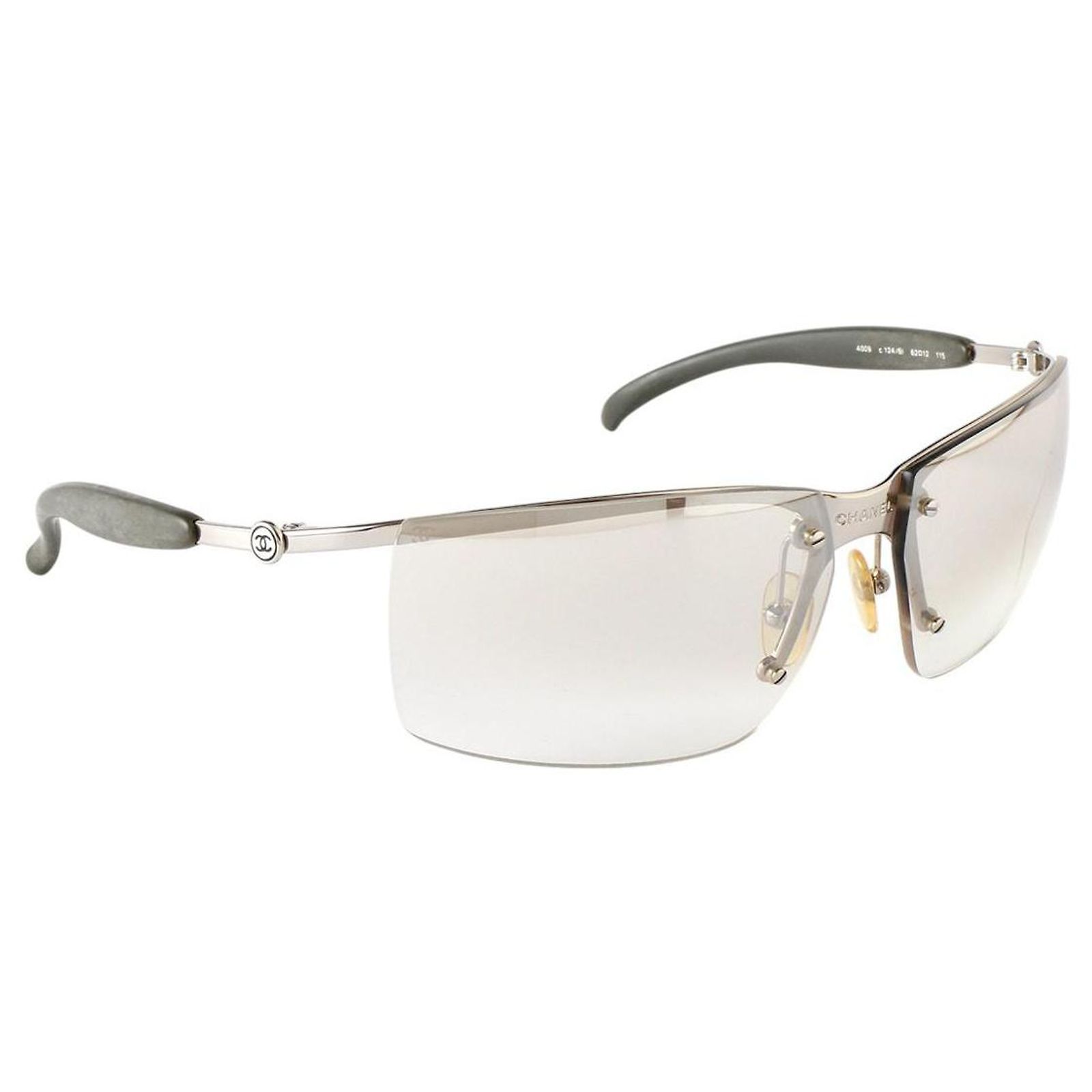 Chanel Silver Gray Gradient Rimless Sunglasses 4009 Silvery  display picture 2