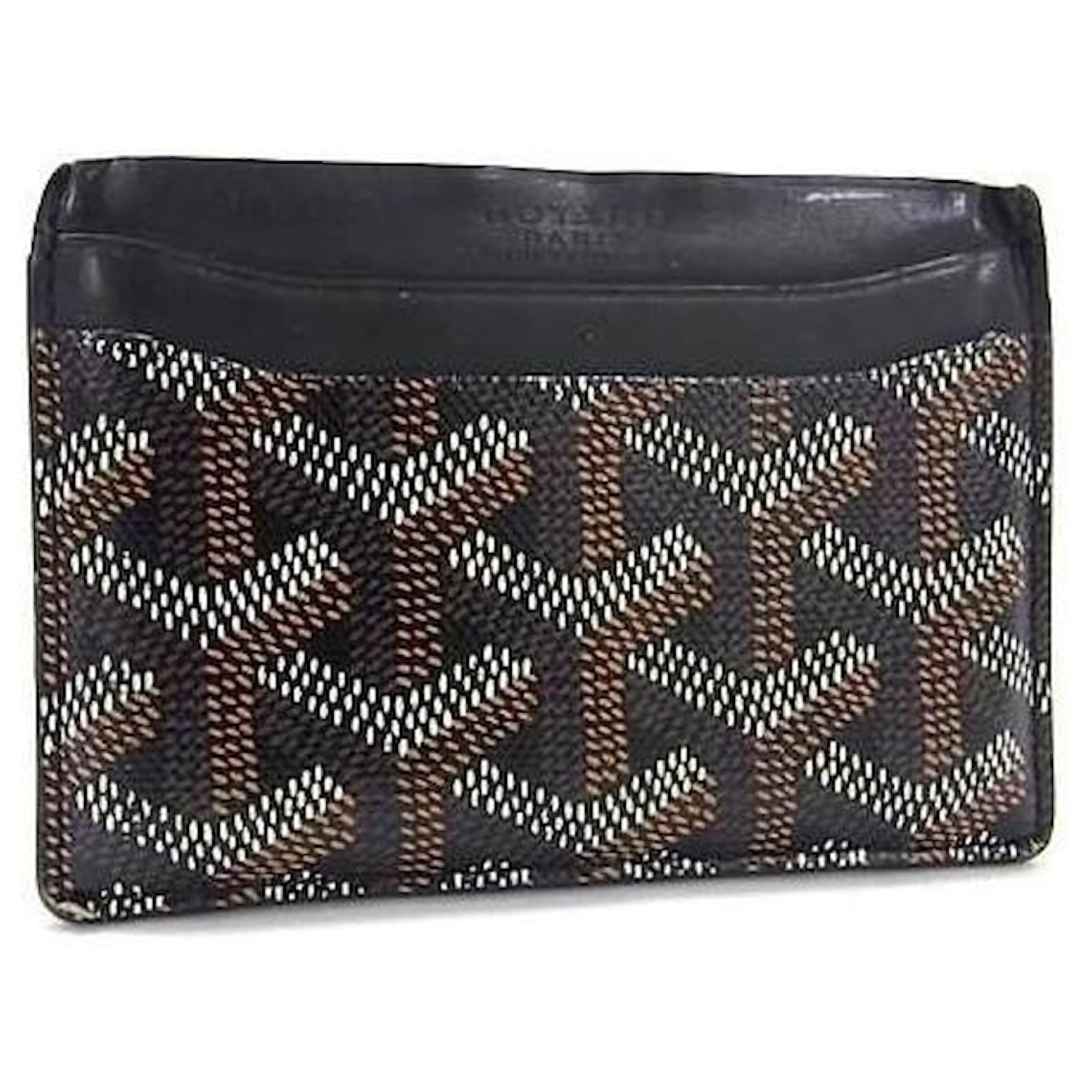 Goyard Black Brown Monogram Saint Sulpice Leather Cardholder ref