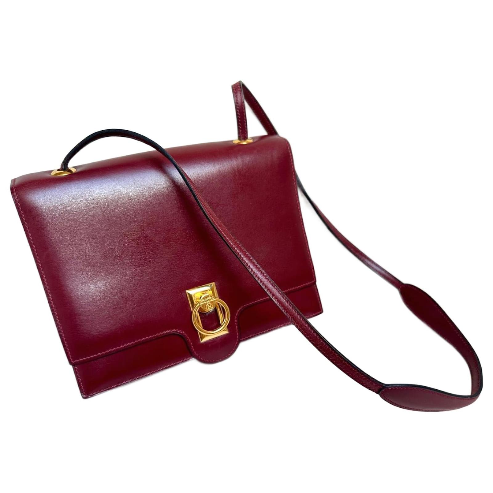 Lydie Sac Hermès ex Libris bordeaux TBE Cuir Joli Closet