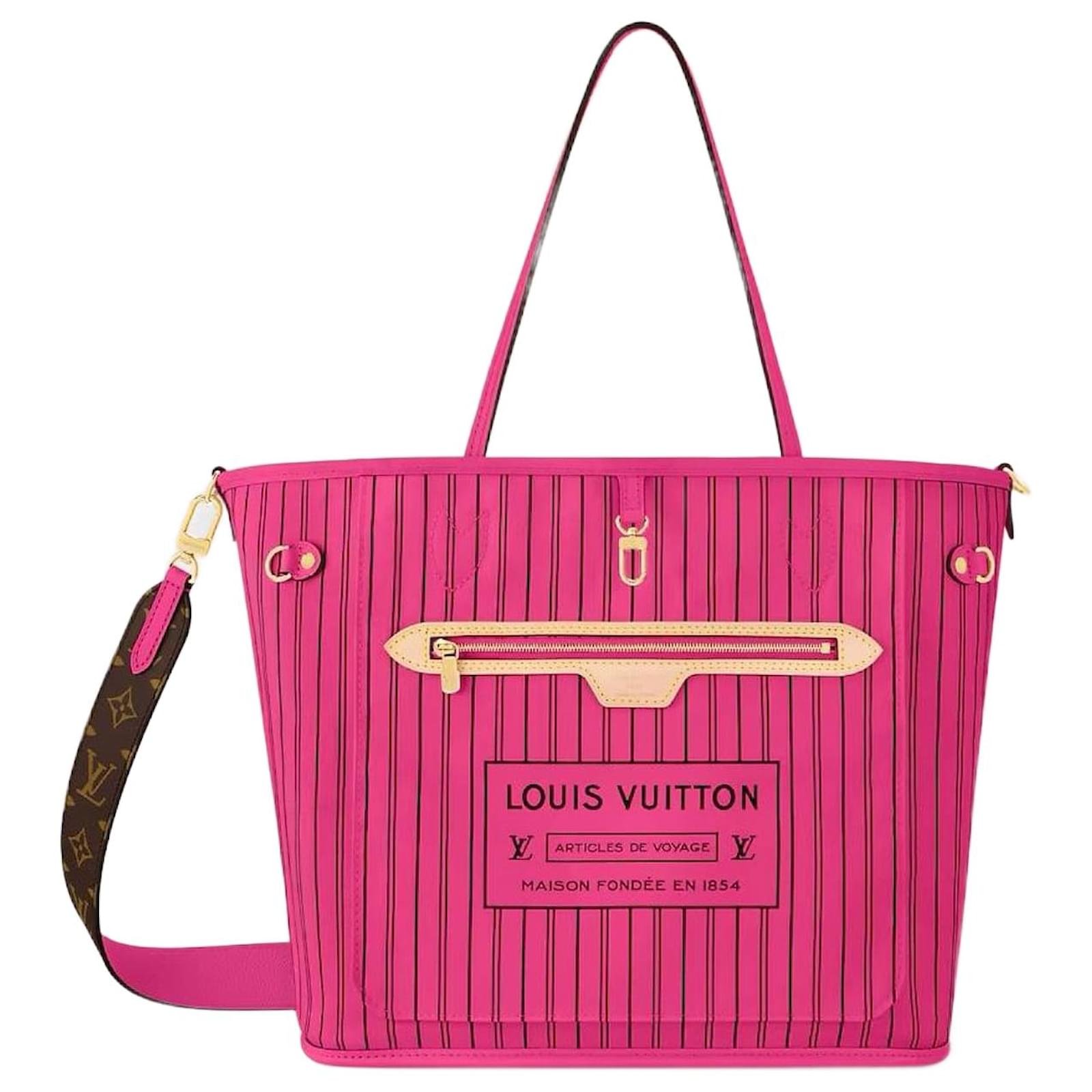 Louis Vuitton LV Neverfull Inside Out MM Pink Cloth
