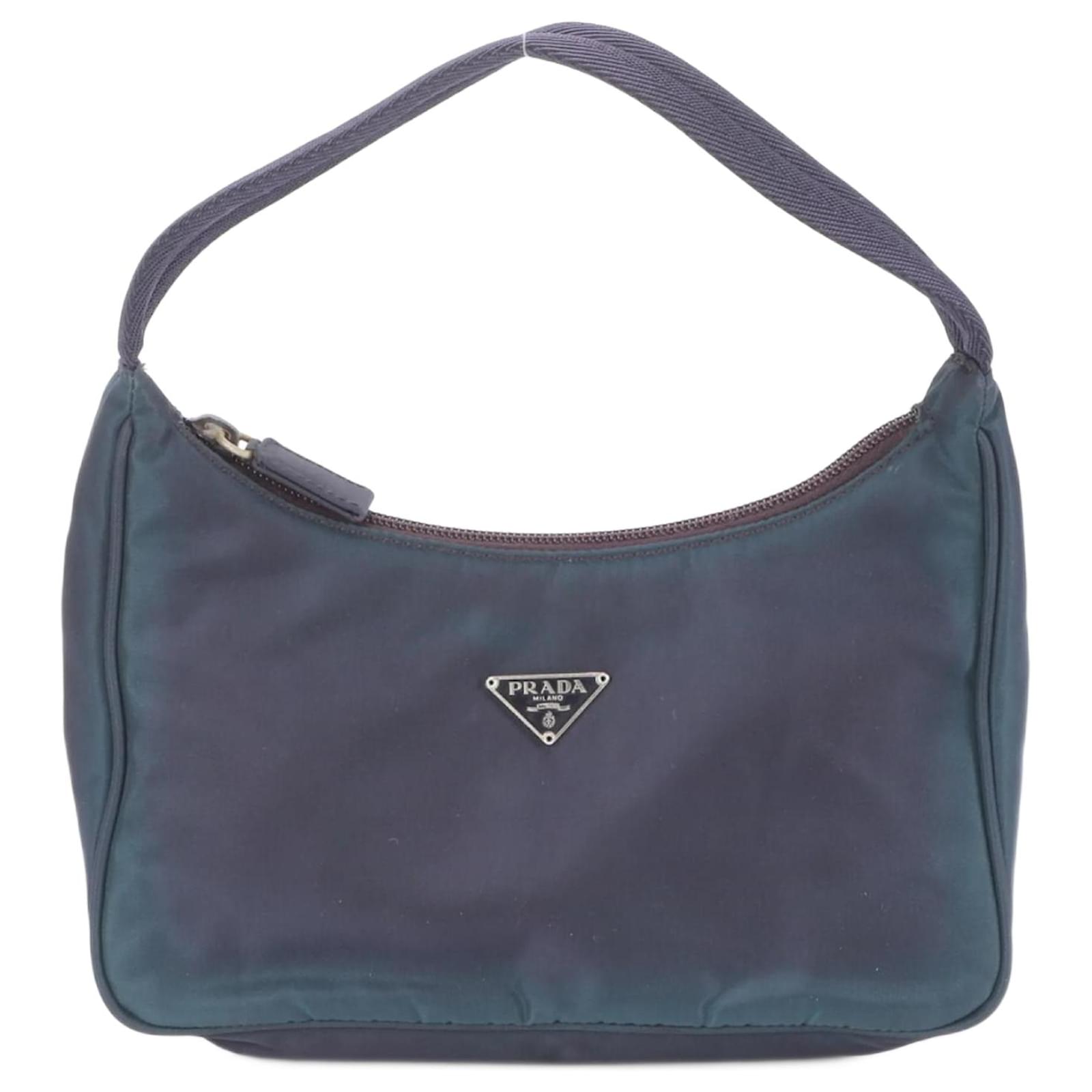 Tote Sac à main hobo en nylon Tessuto Triangle de Prada Bleu