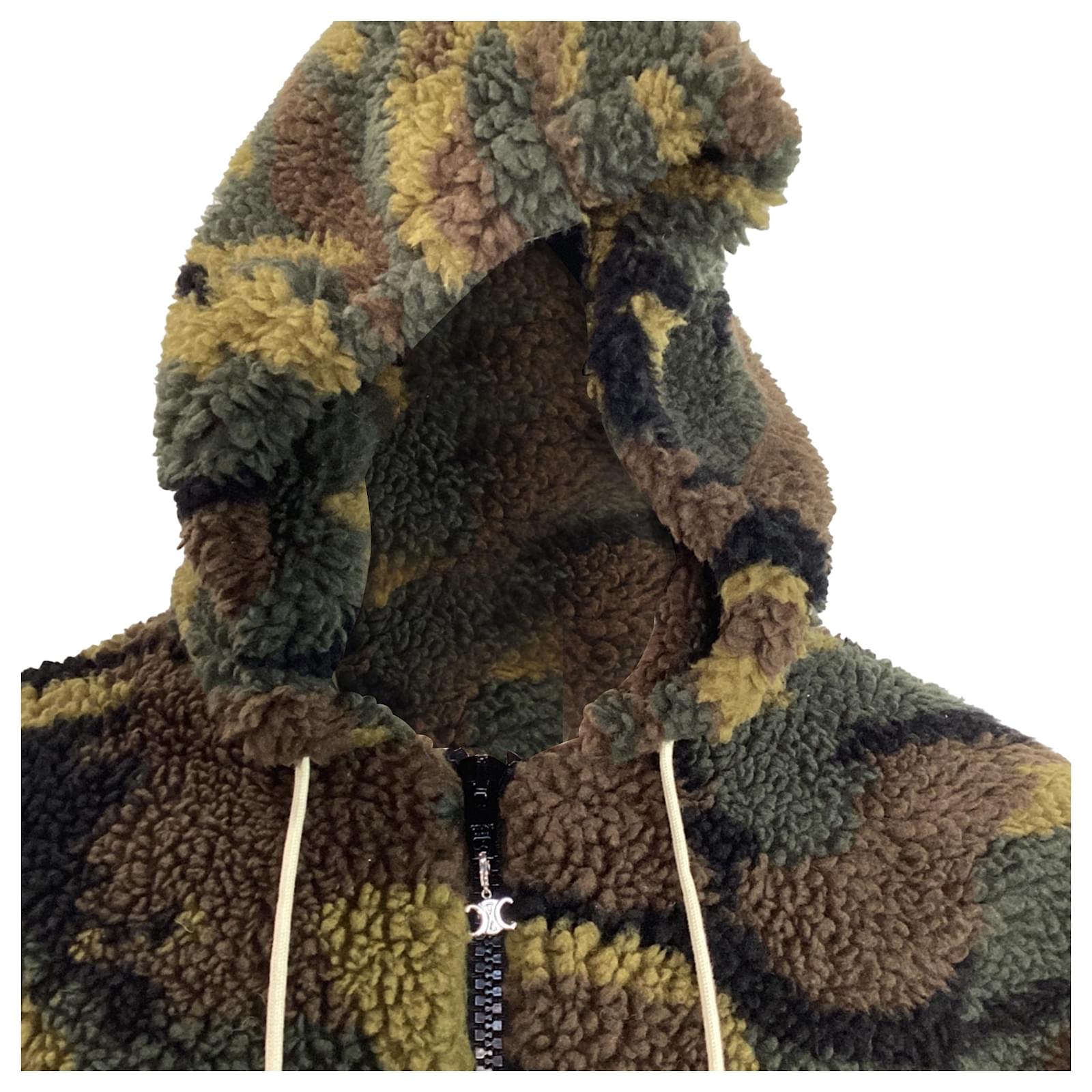 Céline Hoodie en polaire multicolore avec logo brodé en camouflage