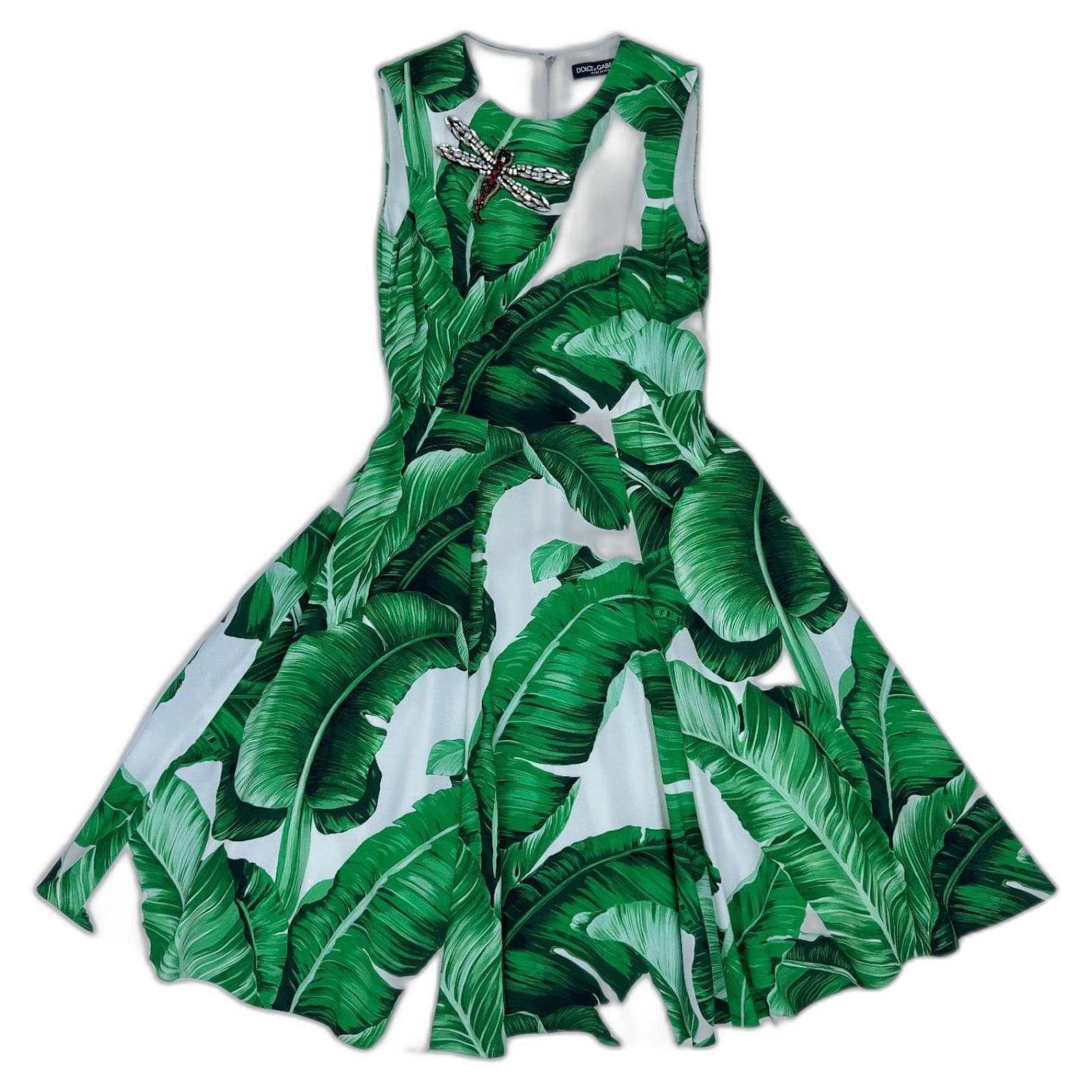 Dolce & Gabbana Dresses White Green Silk ref.1948839 - Joli Closet Dolce & Gabbana Dresses White Green Silk ref.1948839 - Joli Closet