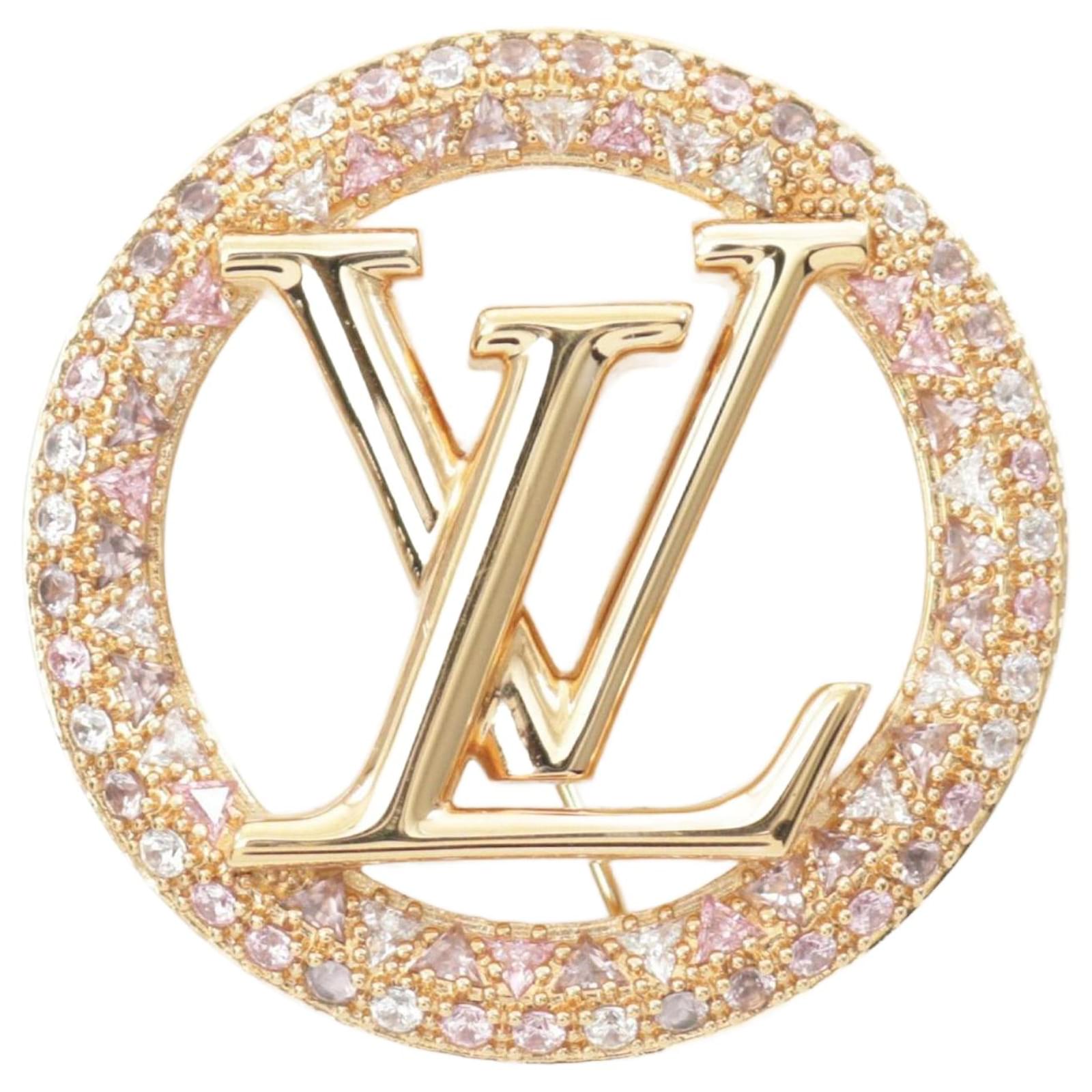 Louis Vuitton LV Knight Louise Tresor Brooch Pink Golden Gold