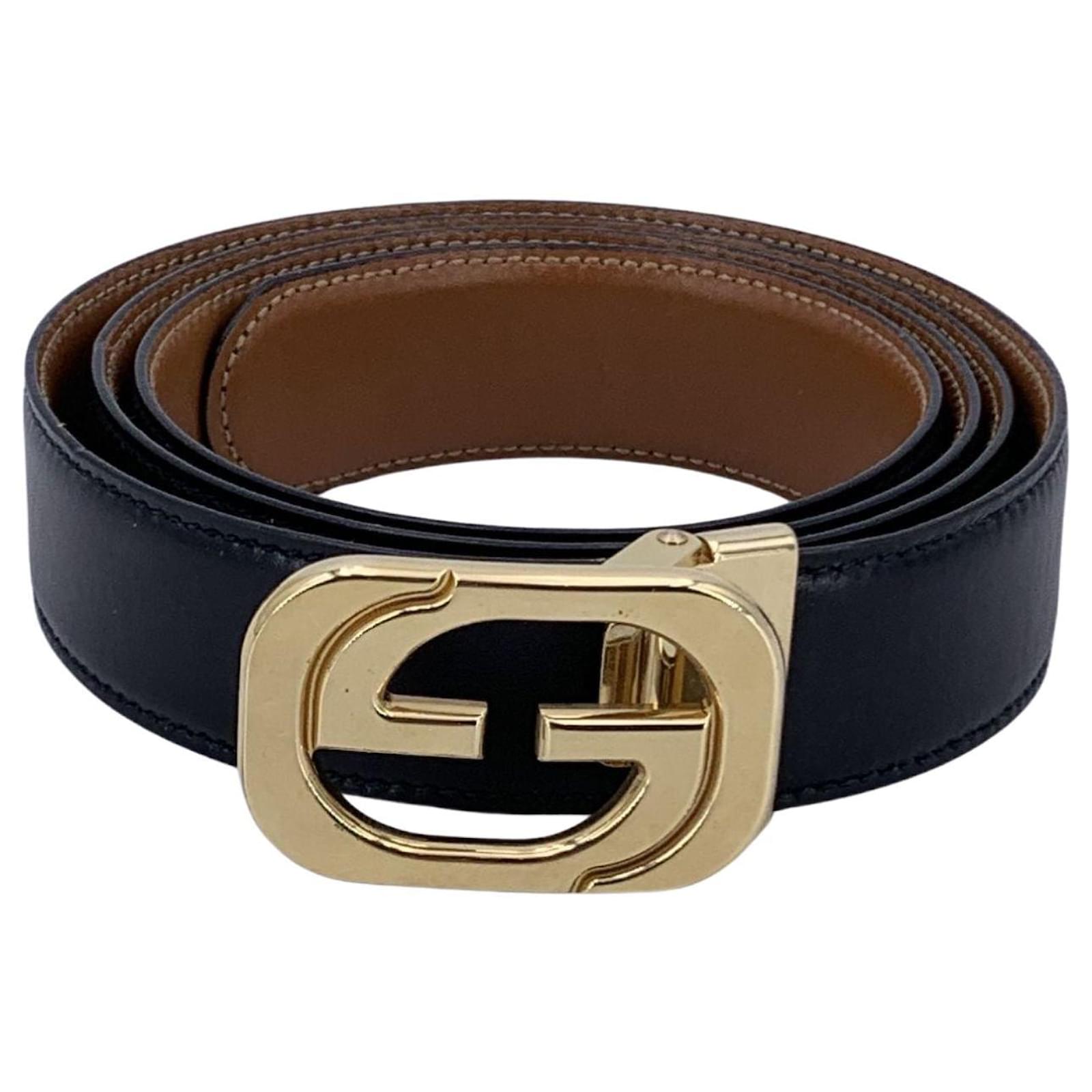 GC BELT GOLD BUCKLE BACK LEATHER 4.0CM