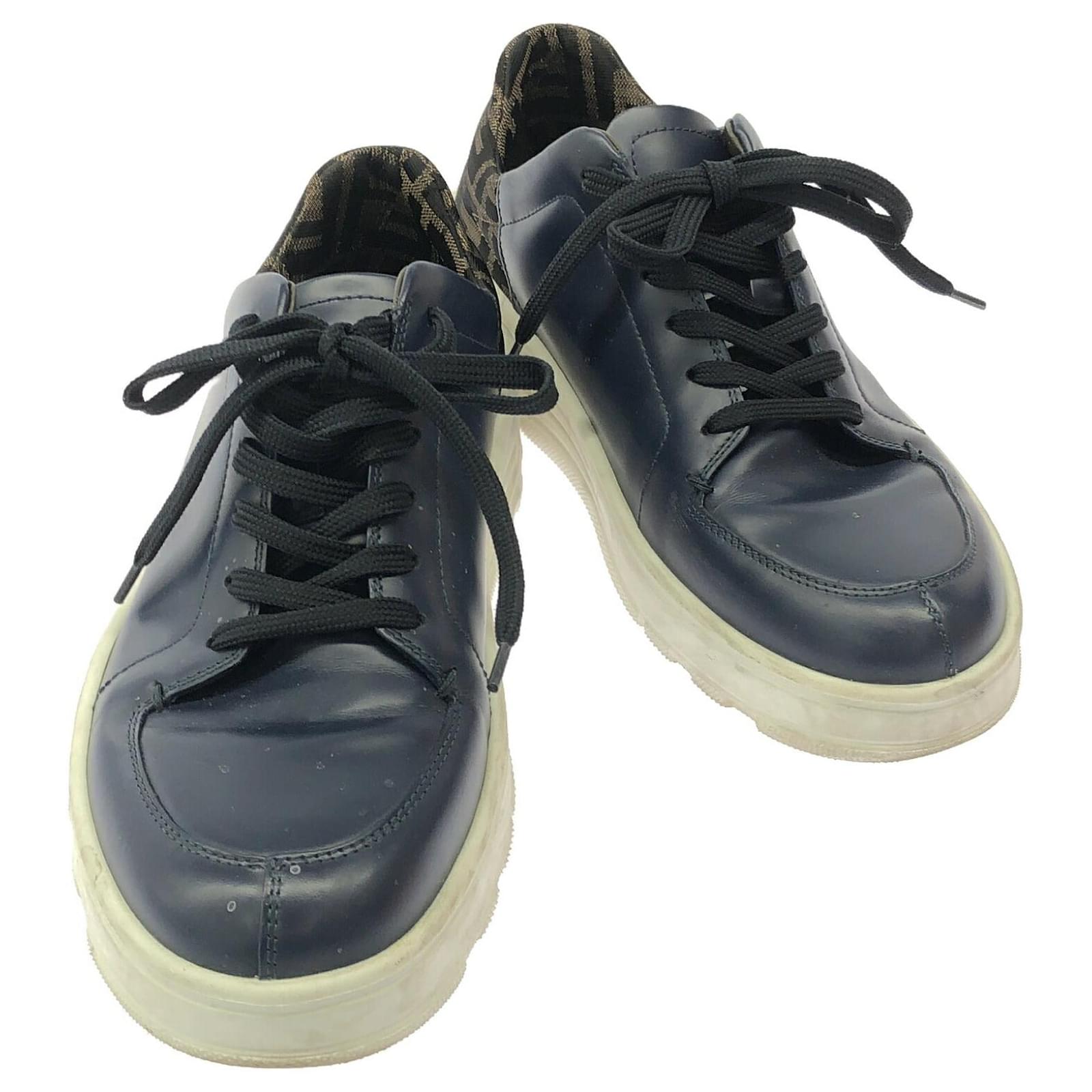 Fendi Sneakers Leather Sneakers Navy blue Joli Closet