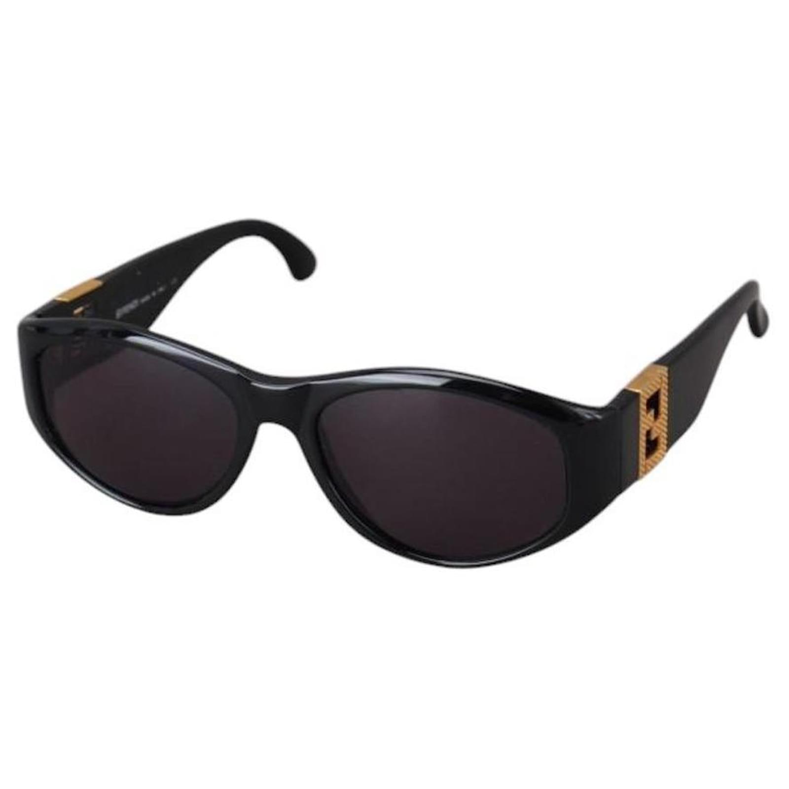 Fendi Black Gold FF Logo Vintage Sunglasses FS289 Golden