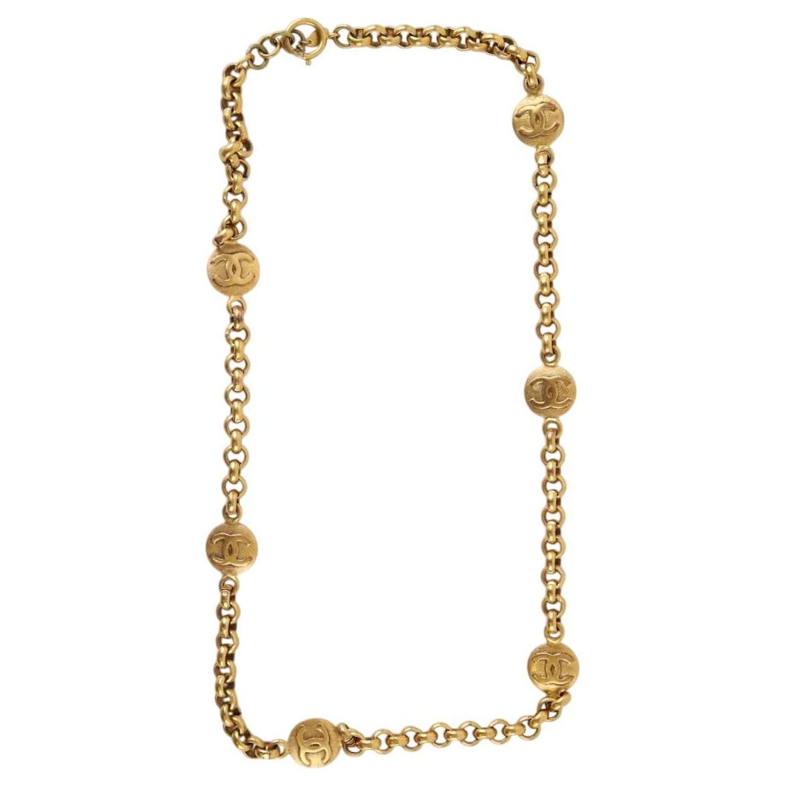 CHANEL 25S CHAIN BELT IN GOLD METALLIC WITH PEARL 614283