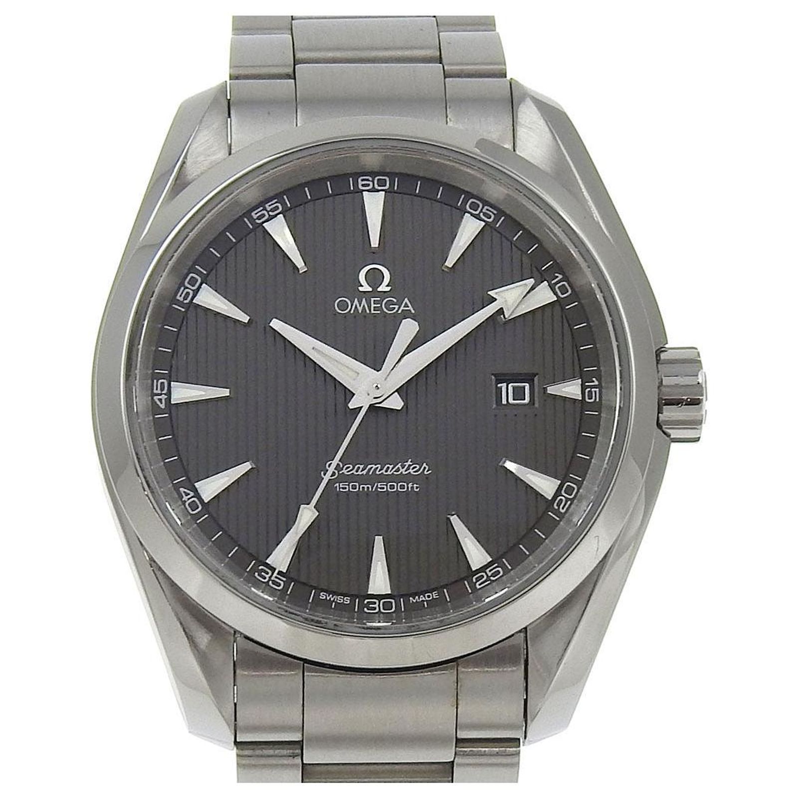 Omega Seamaster Aqua Terra Quartz Watch Black Metal ref.1966101 - Joli ...