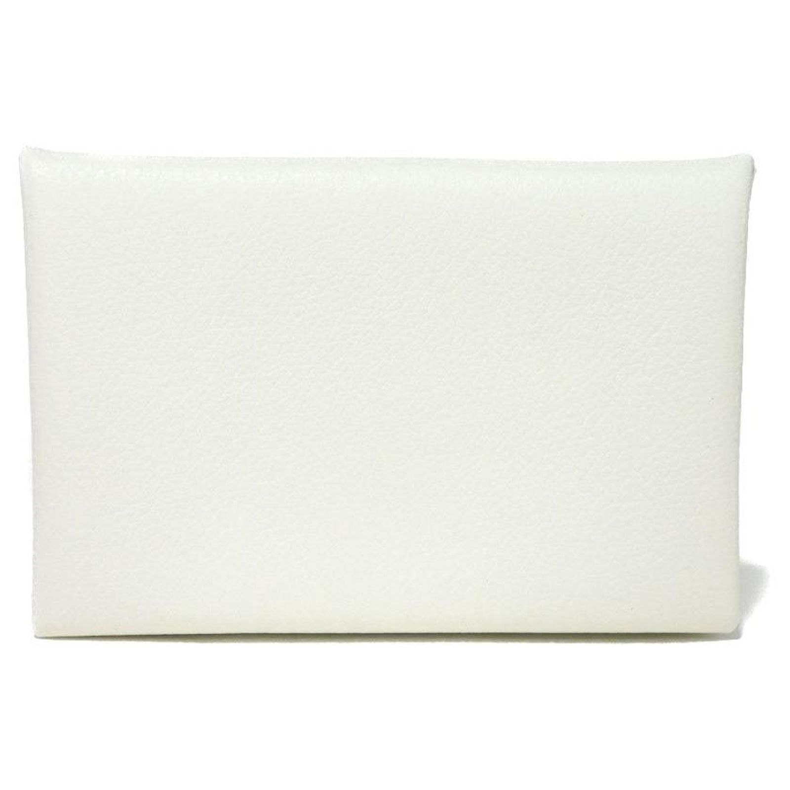 1967630 Hermès Hermes Calvi Card Case White Leather ref.1967630 - Joli Closet