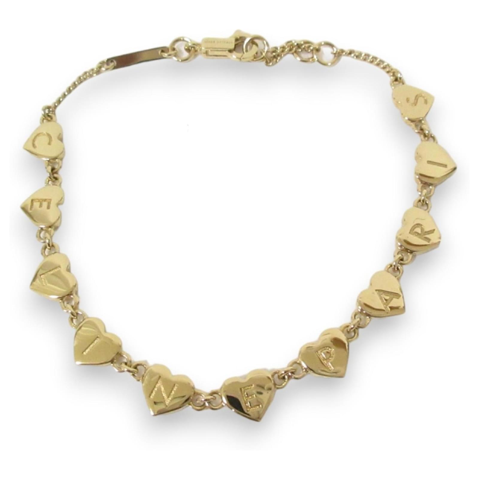 Céline Celine Heart Logo Engraved Charm Bracelet Golden ref