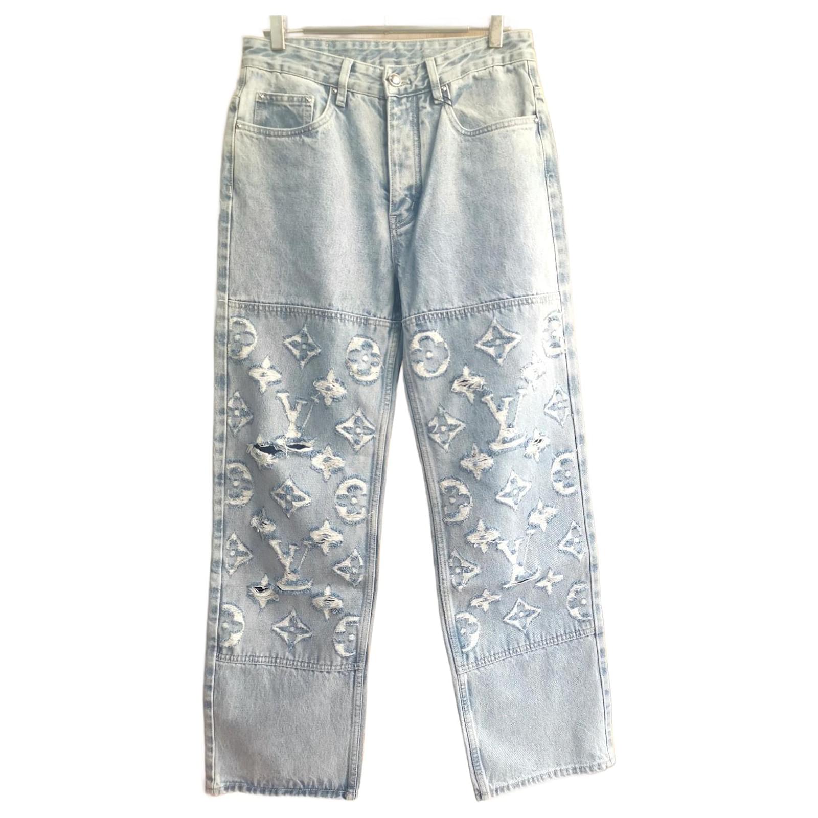 Louis Vuitton Jeans homme Coton Bleu Joli Closet