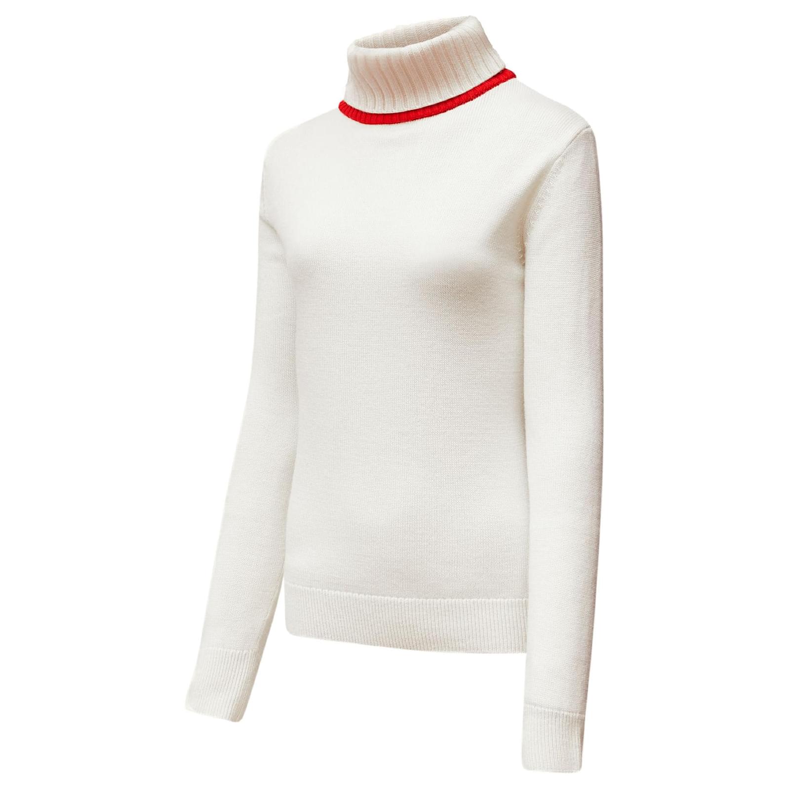 Collo Alto Pullover Bianco Donna Maglione Collo Alto In Cashmere - Main Image