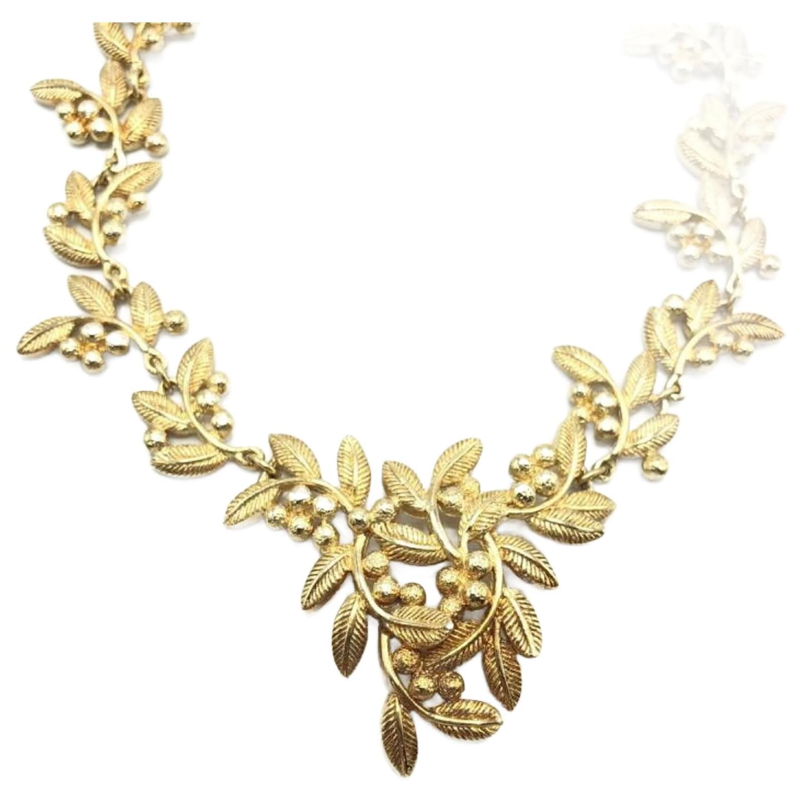 アクセサリー Christian Dior Leaves motif necklace Dior Christian Dior Leaf motif necklace 35035 | eBay