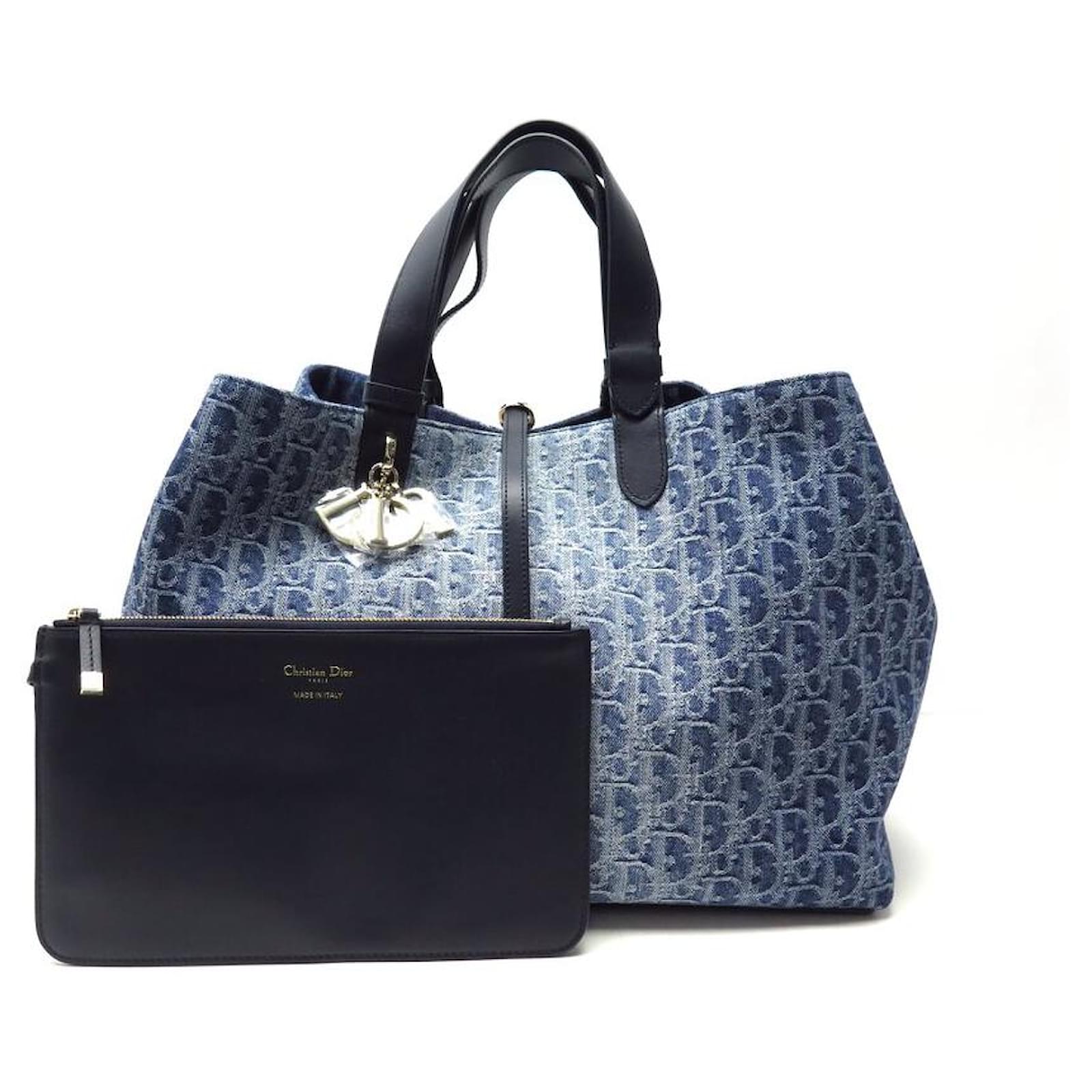 NUOVA BORSA A MANO CHRISTIAN DIOR DIOR TOUJOURS L TESSUTO DENIM