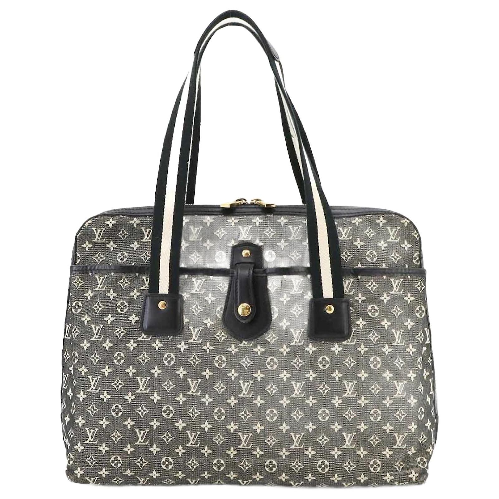 Louis Vuitton Monogram Cabas Marie Kate Shoulder Bag Black Leather ...