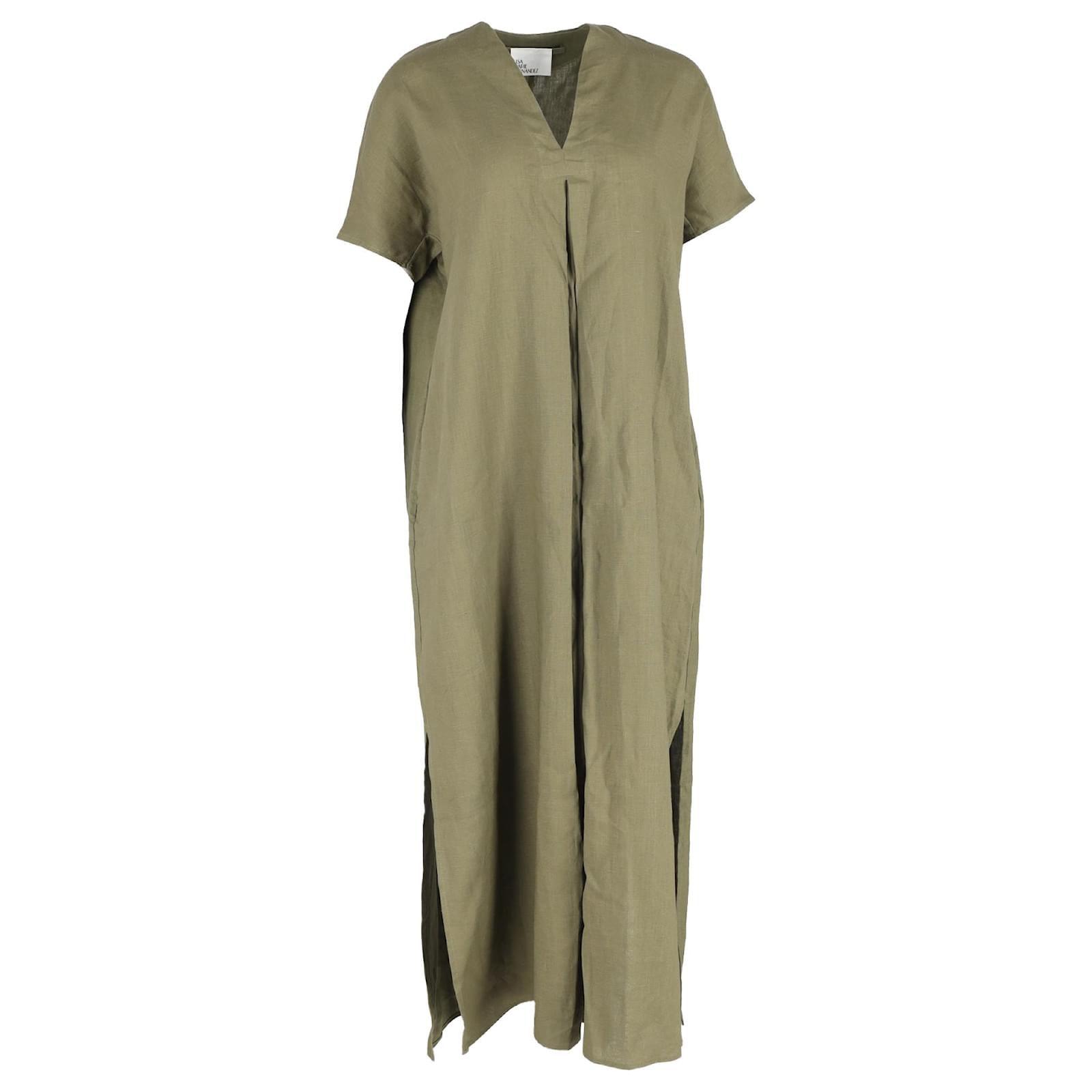 chinese dress ladies The Arden Dress in Sea Striped Linen Sea Striped Linen / 2024SP226 SSL / 1