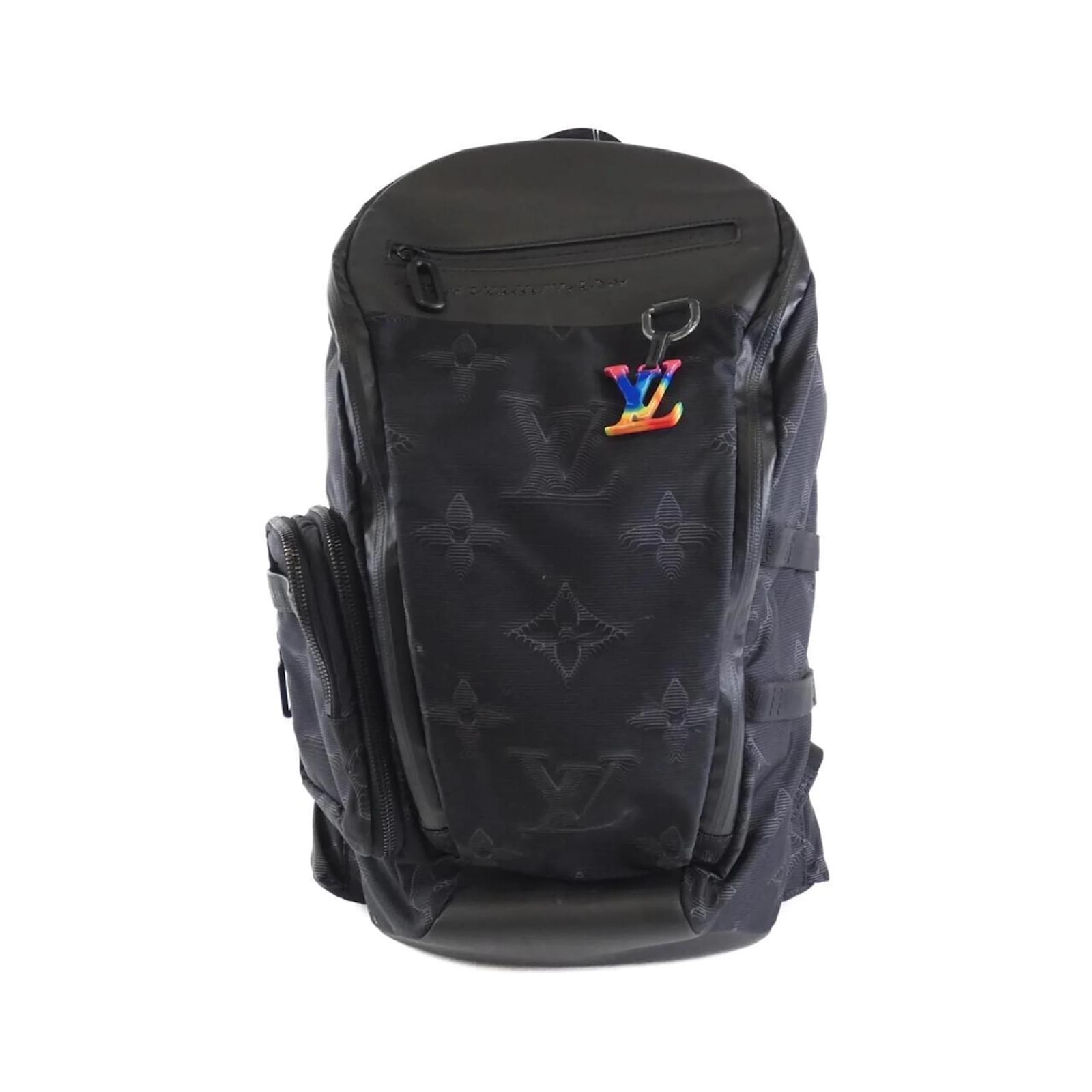 Louis Vuitton 2054 Mountain Backpack Black Leather Nylon ref