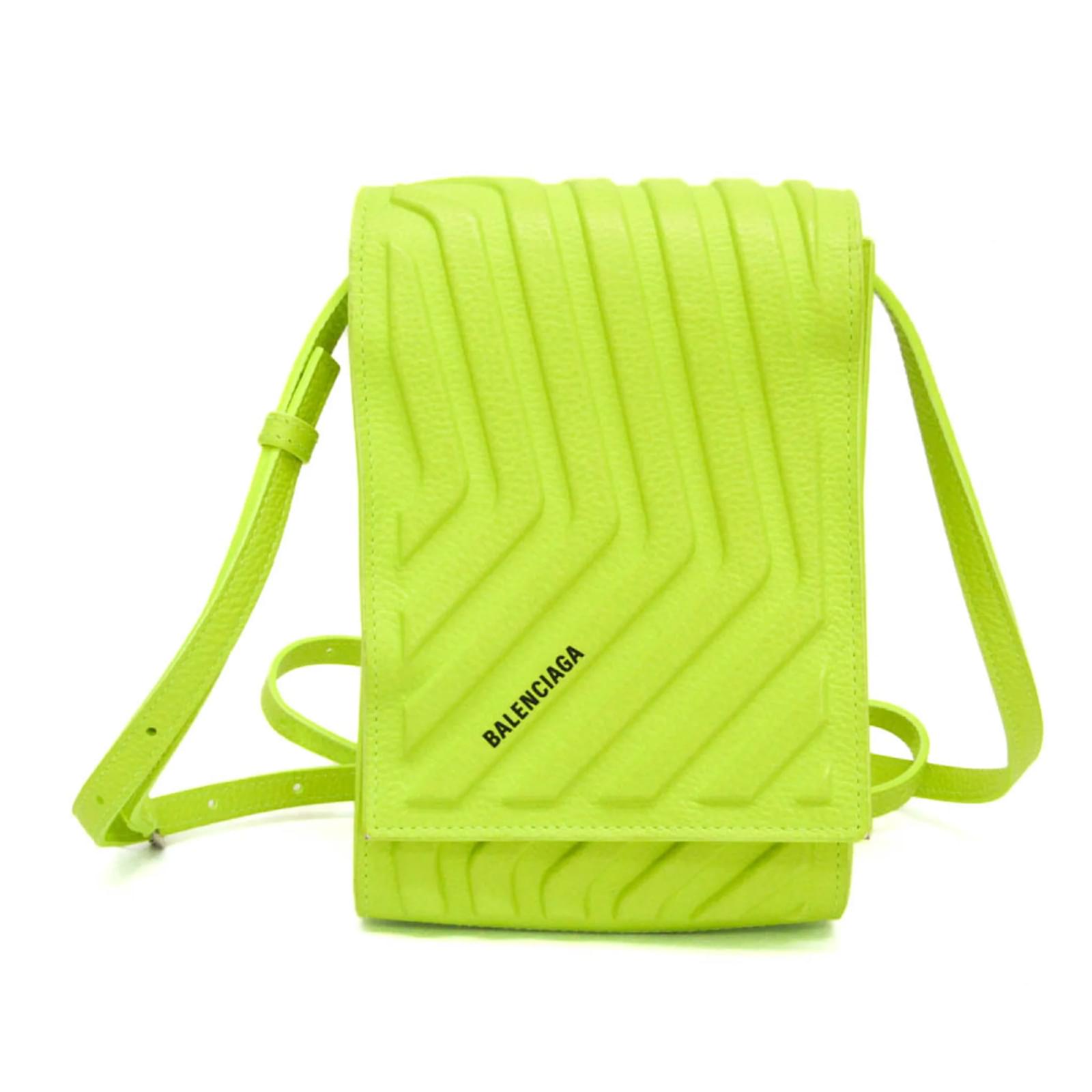 Everyday Balenciaga Car Phone Holder Bag Green Yellow