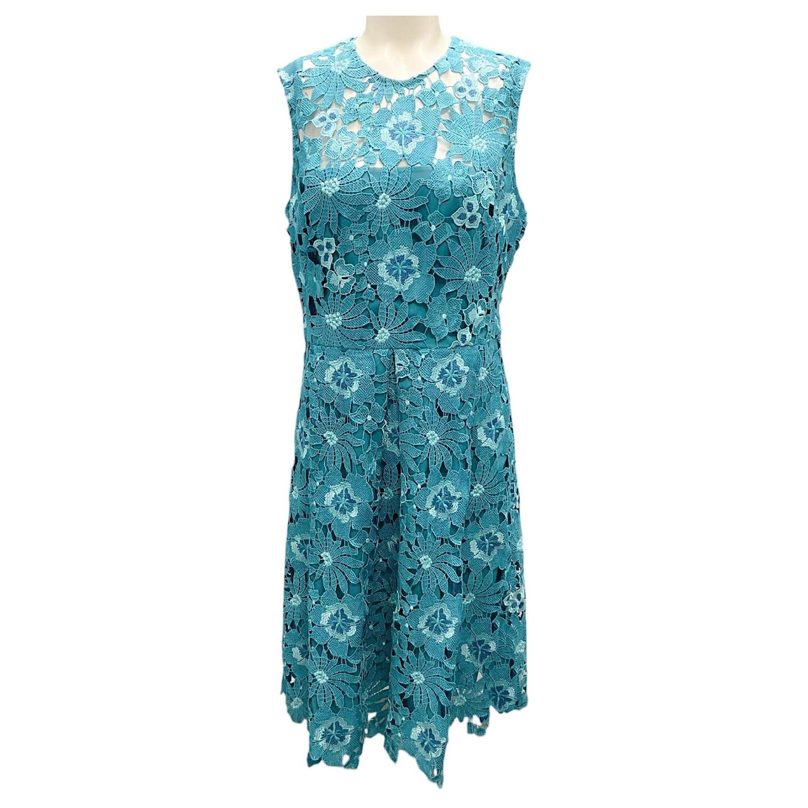 knee length dresses for ladies MACloth 3/4 Sleeves Lace Chiffon Long Mother of the Brides Dress Turqu