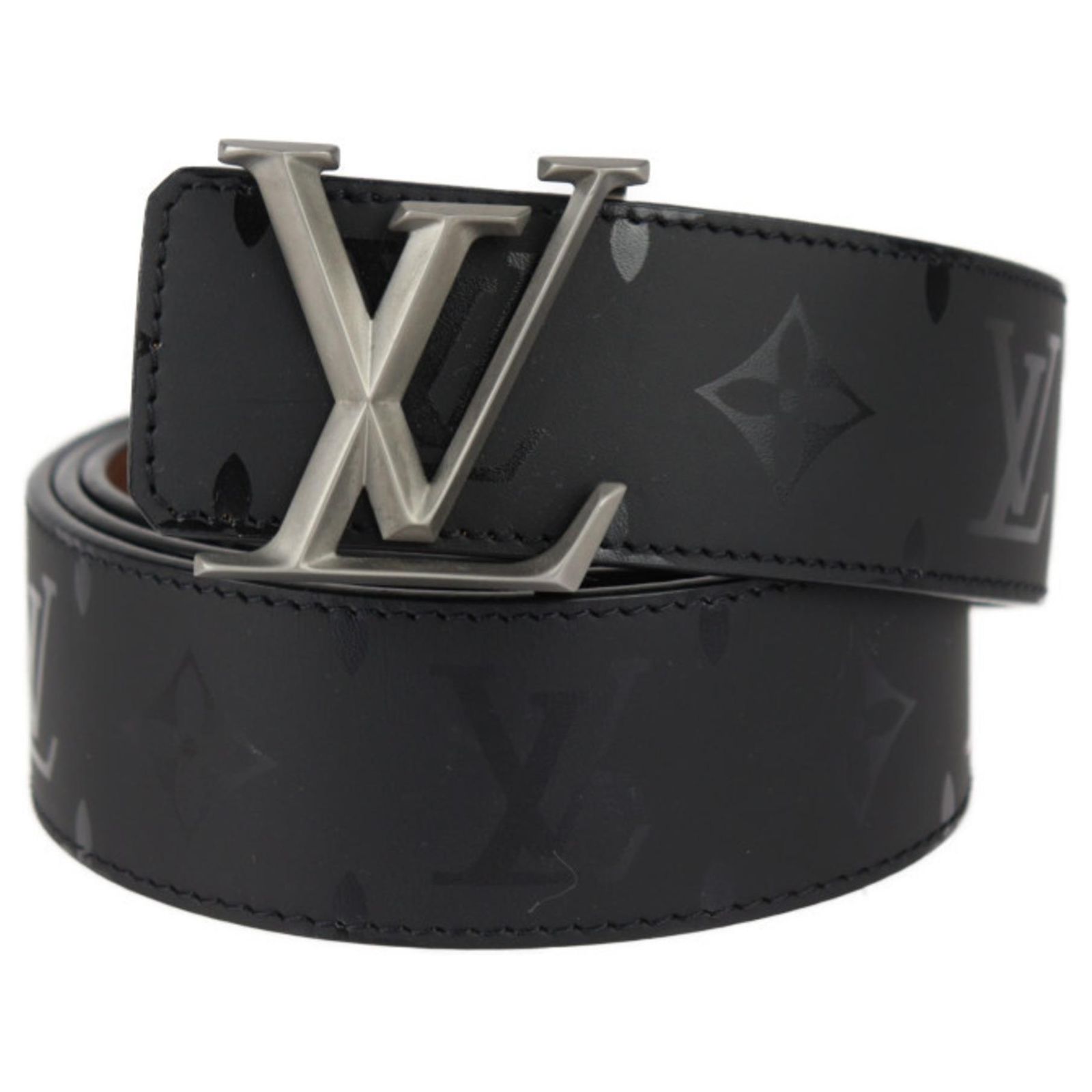 Louis Vuitton Black Initial Monogram Belt with Black and Silver Buckle Louis Vuitton LV Initials Belt - Black 125 Cm | Mercari main image 3