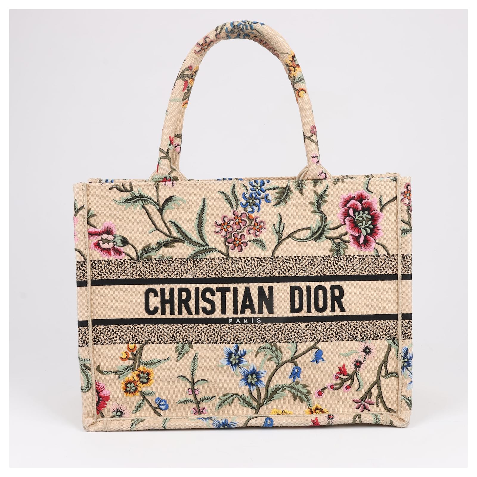 Bolso Tote Book Tote Raffia de Christian Dior en beige Lienzo ref