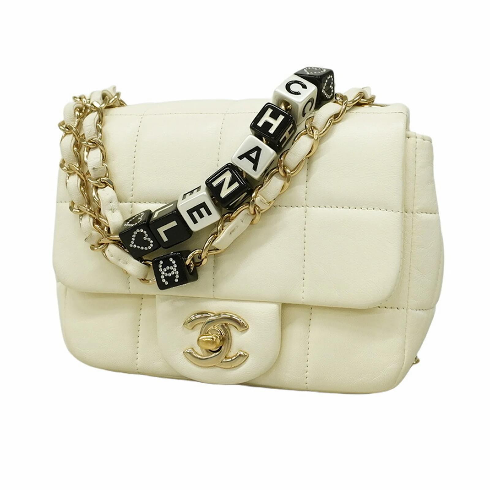CHANEL 25S FLAP BAG 25.5 CM IN WHITE LAMBSKIN main image 1