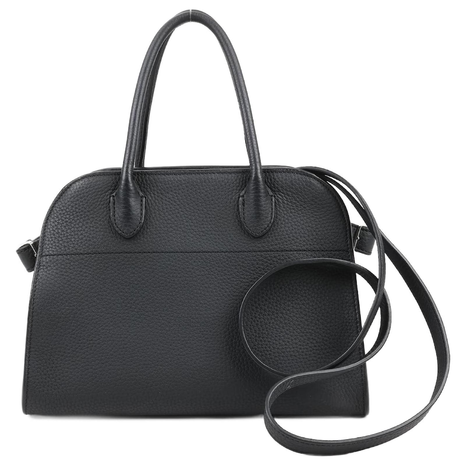 The Row Soft Margaux 10 Leather 2Way Handbag in Black ref.2007774