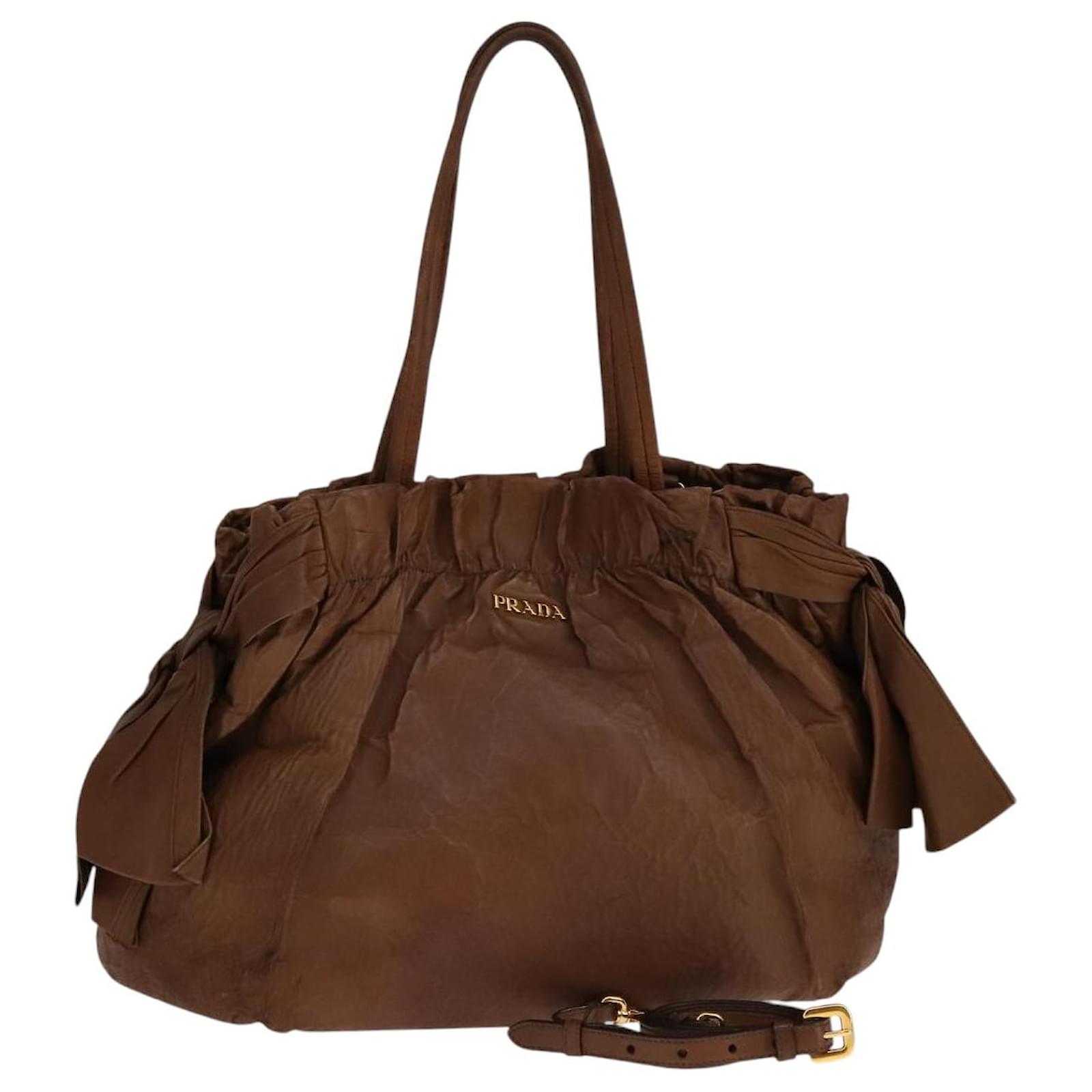 バッグ PRADA Brown Leather Bag 2way s-l400.jpg