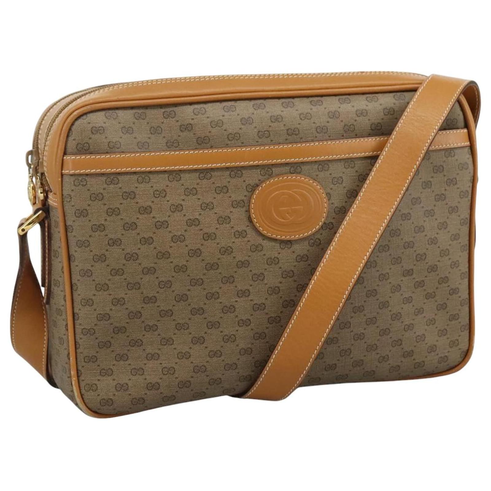 GUCCI Micro GG Supreme Shoulder Bag PVC Beige Auth 111808 ref