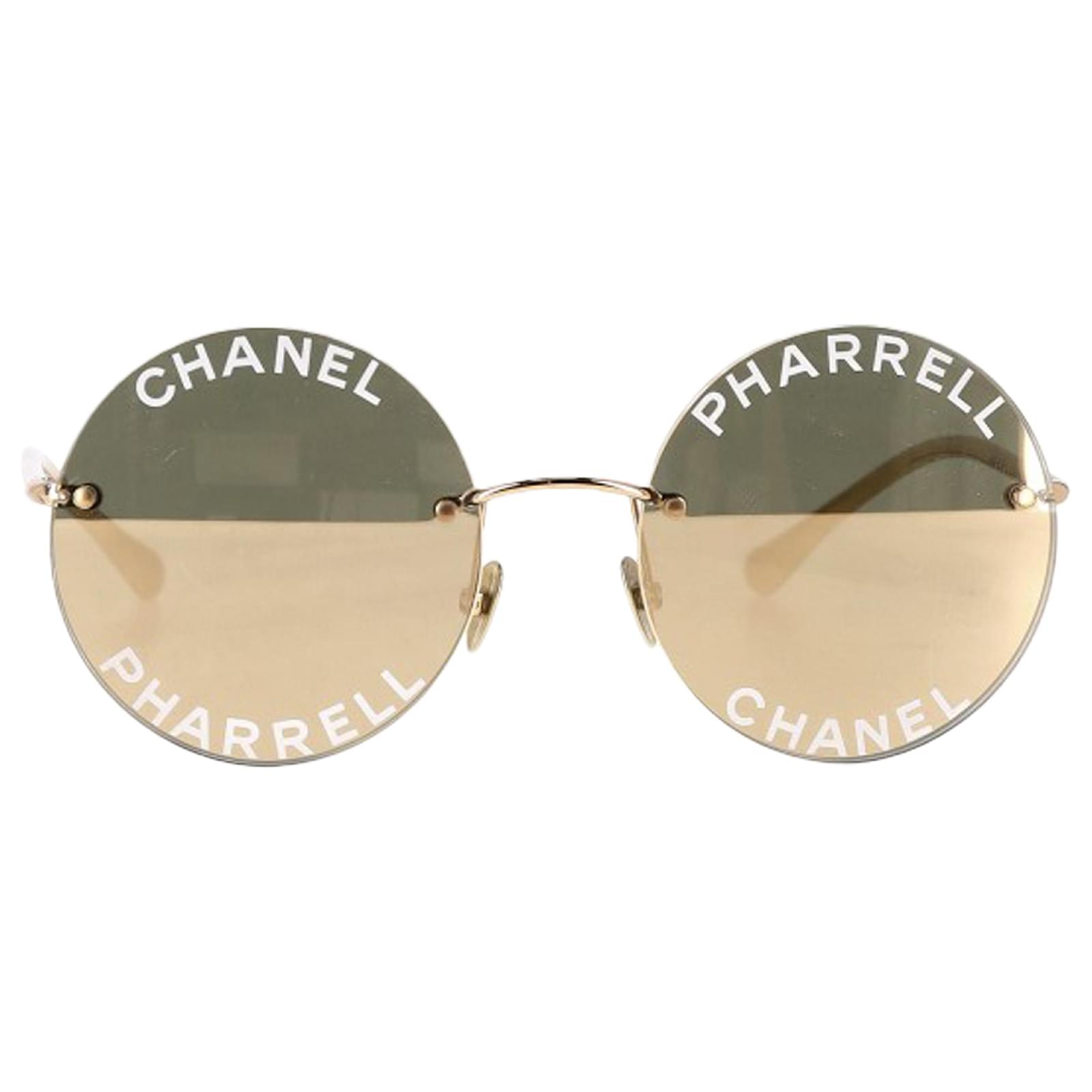 CHANEL PHARRELL ゴールドサングラス Chanel x Pharrell Williams Round Sunglasses in Gold Metal Golden
