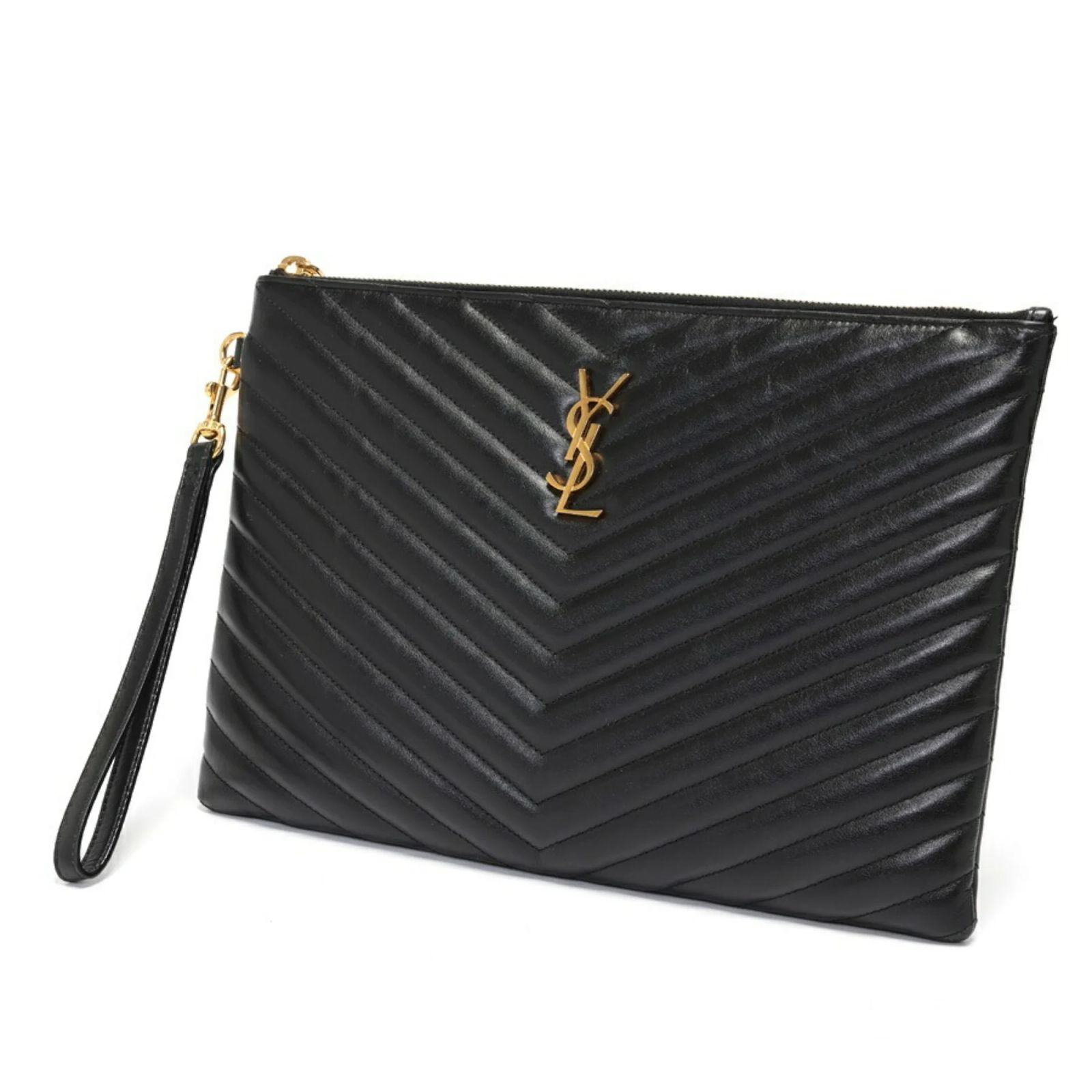 Saint Laurent Monogram Tablet Pouch Clutch Bag (Sold) - Joli Closet