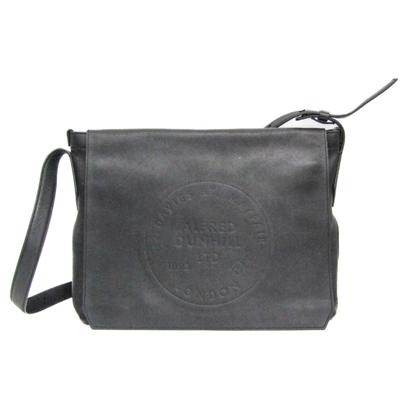 Alfred Dunhill Dunhill Clutch Bag With Dial Lock, Leather, Black, Dunhill Men's Bag, Strap