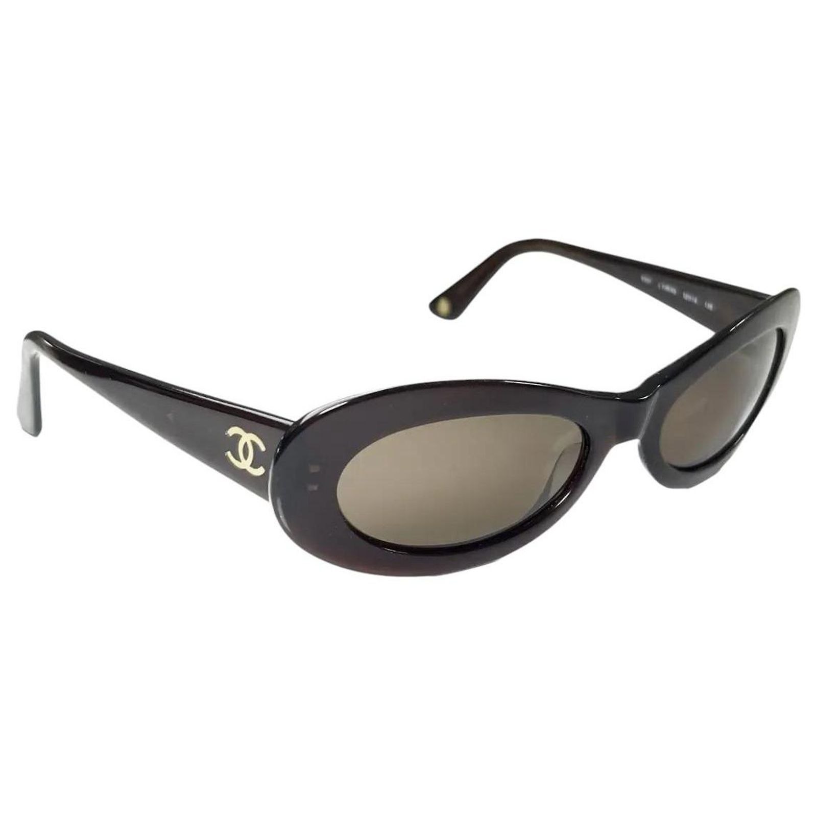 Chanel Dark Brown Gold CC Logo Sunglasses 5007 Golden  display picture 2