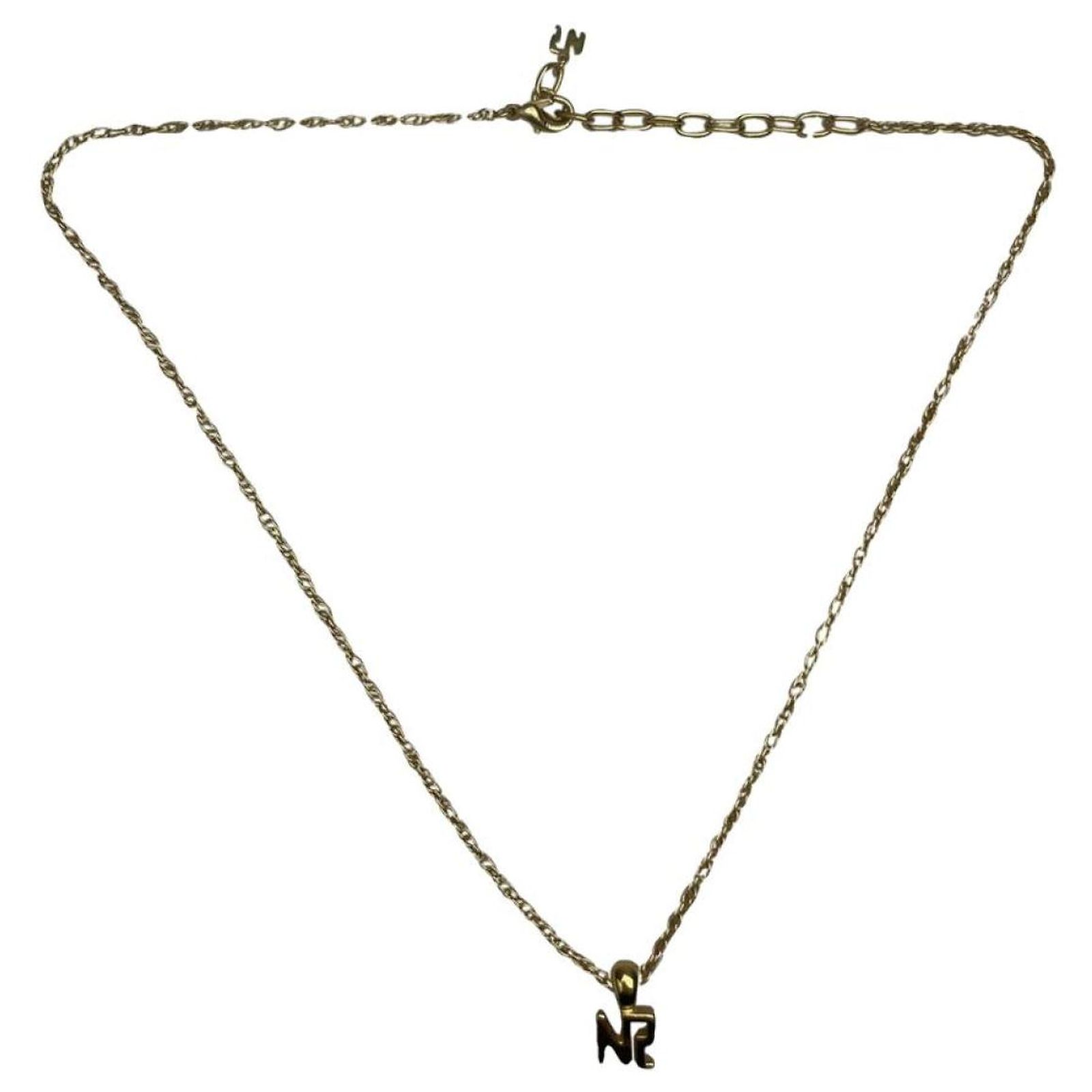 Collier Vintage Nina Ricci - Chaîne En Métal Doré Pour Un Style Rétro