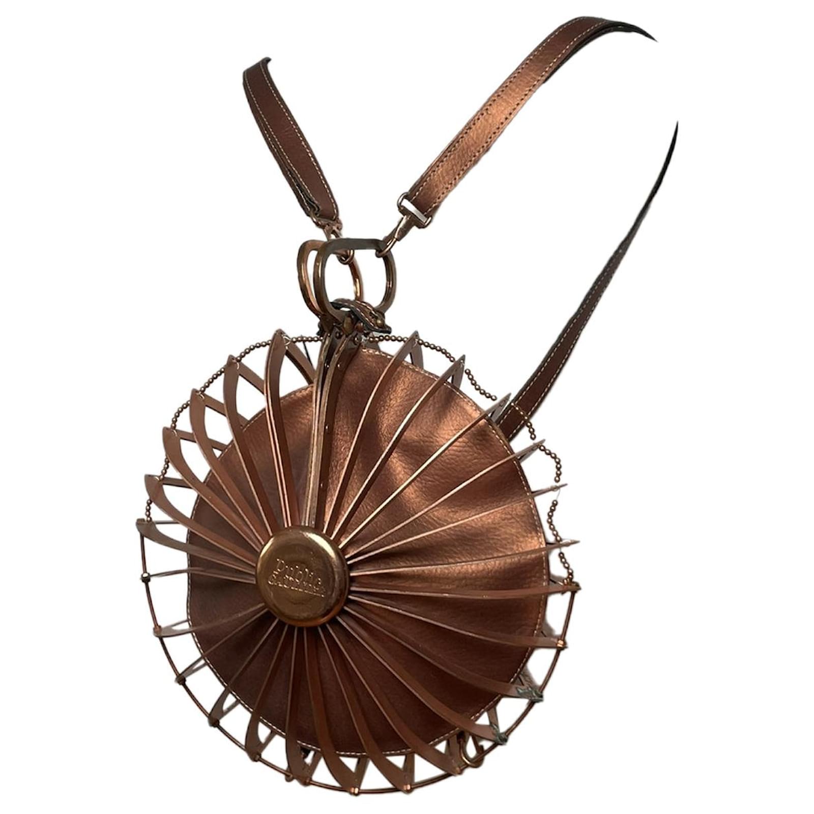 Borsa a mano in pelle marrone Jean Paul Gaultier