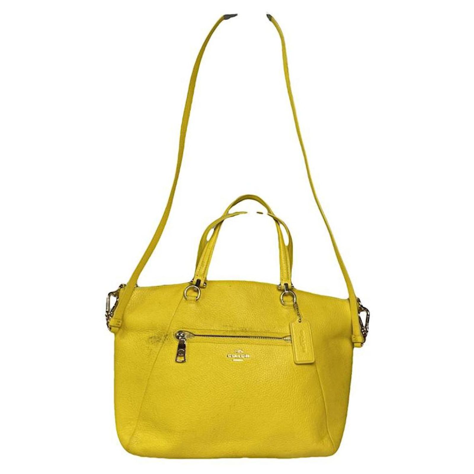 Coach Signature Sufflette Yellow Leather Handbag ref.2032561 