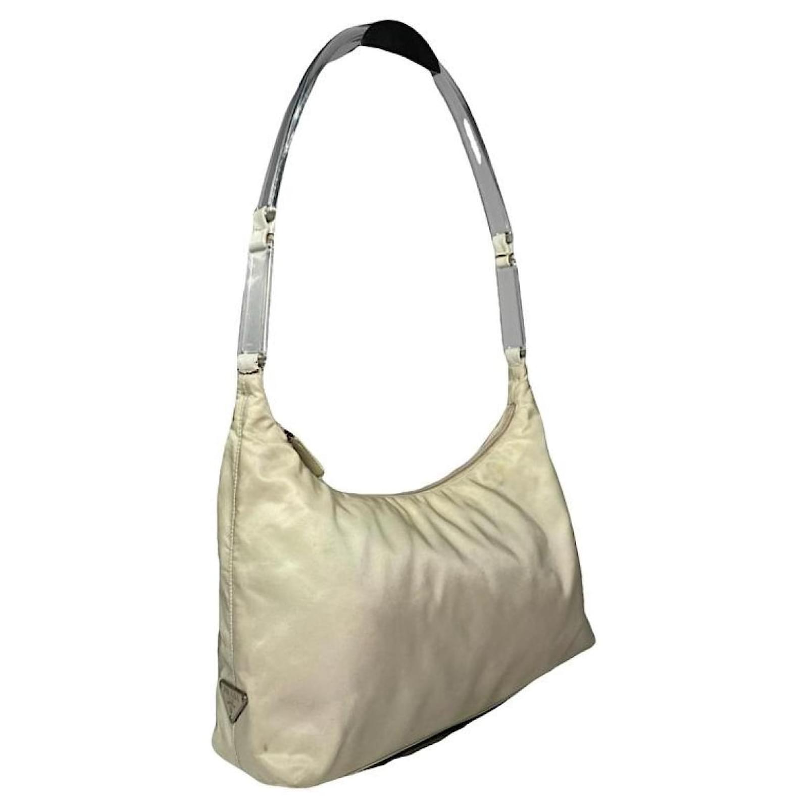 Prada Cleo Beige Polyester Handbag Joli Closet