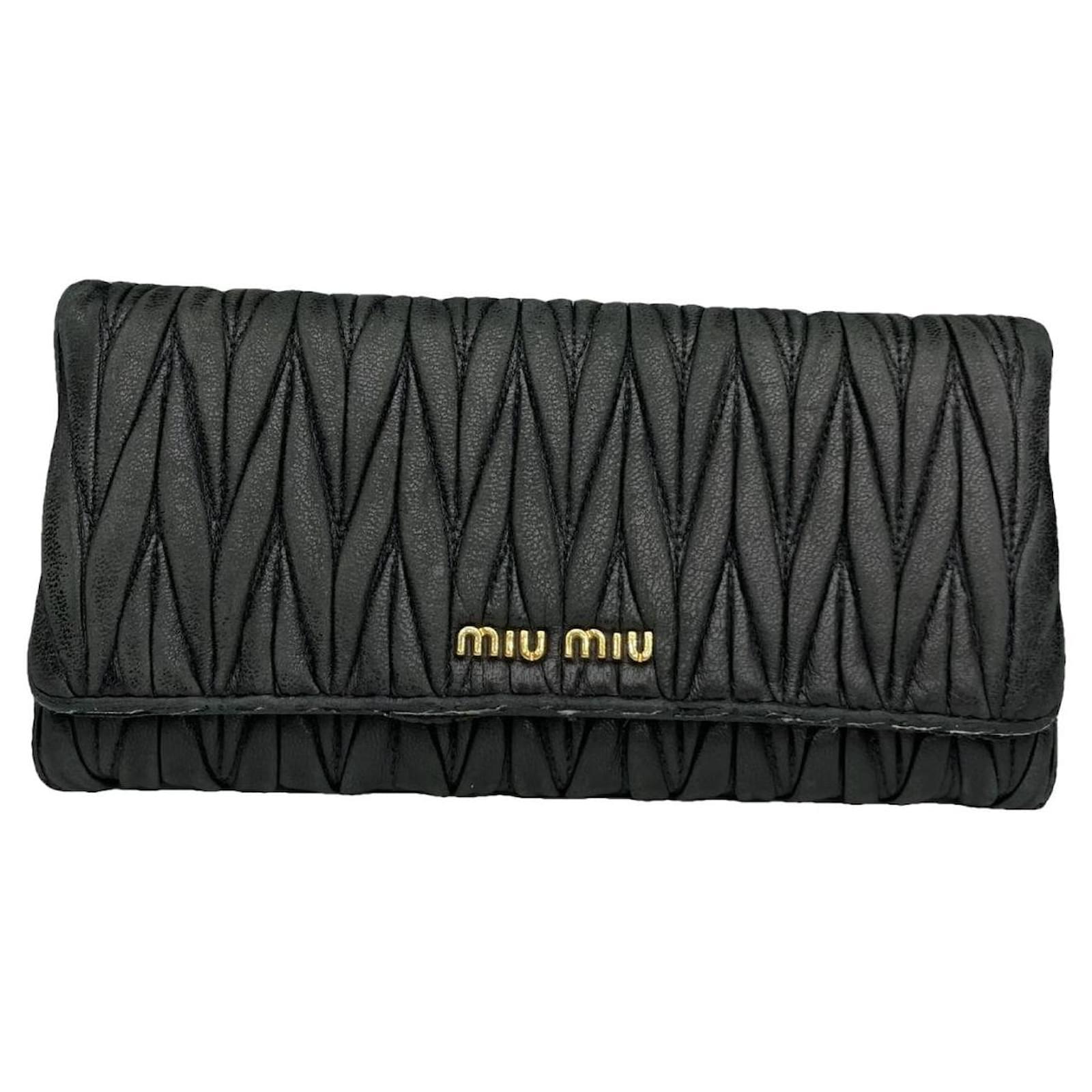 小物 Archive miu miu leather wallet black Miu Miu Wallet Black Womens Miu Miu