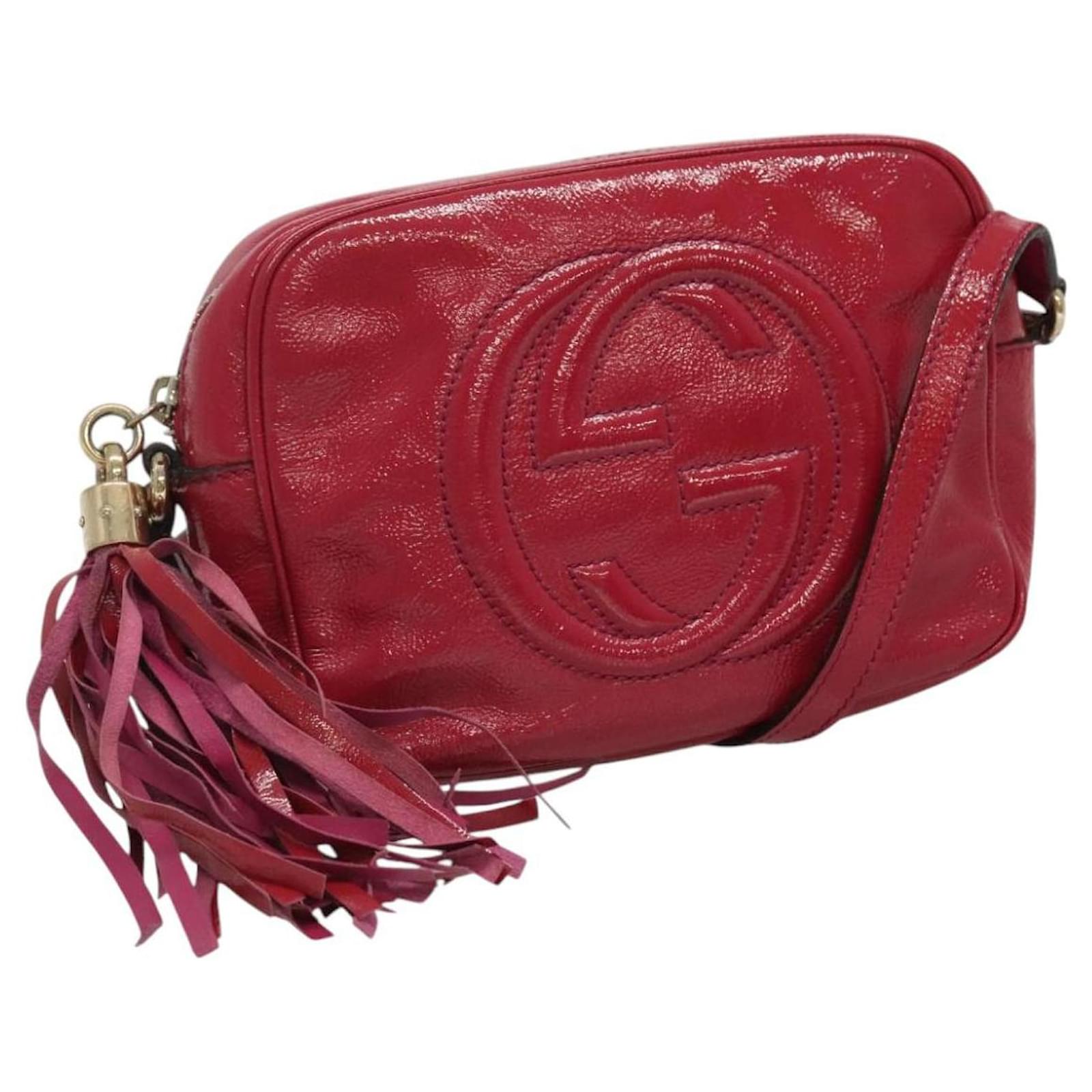 GUCCI Soho Shoulder Bag Enamel Pink Gold 308364 Auth bs22069