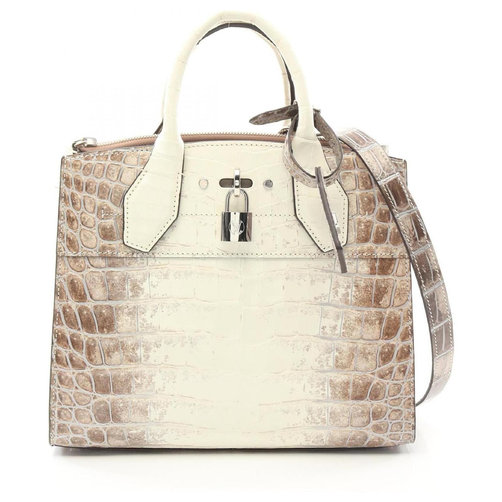 Louis Vuitton City Steamer PM Sahara Handbag Brown White Exotic