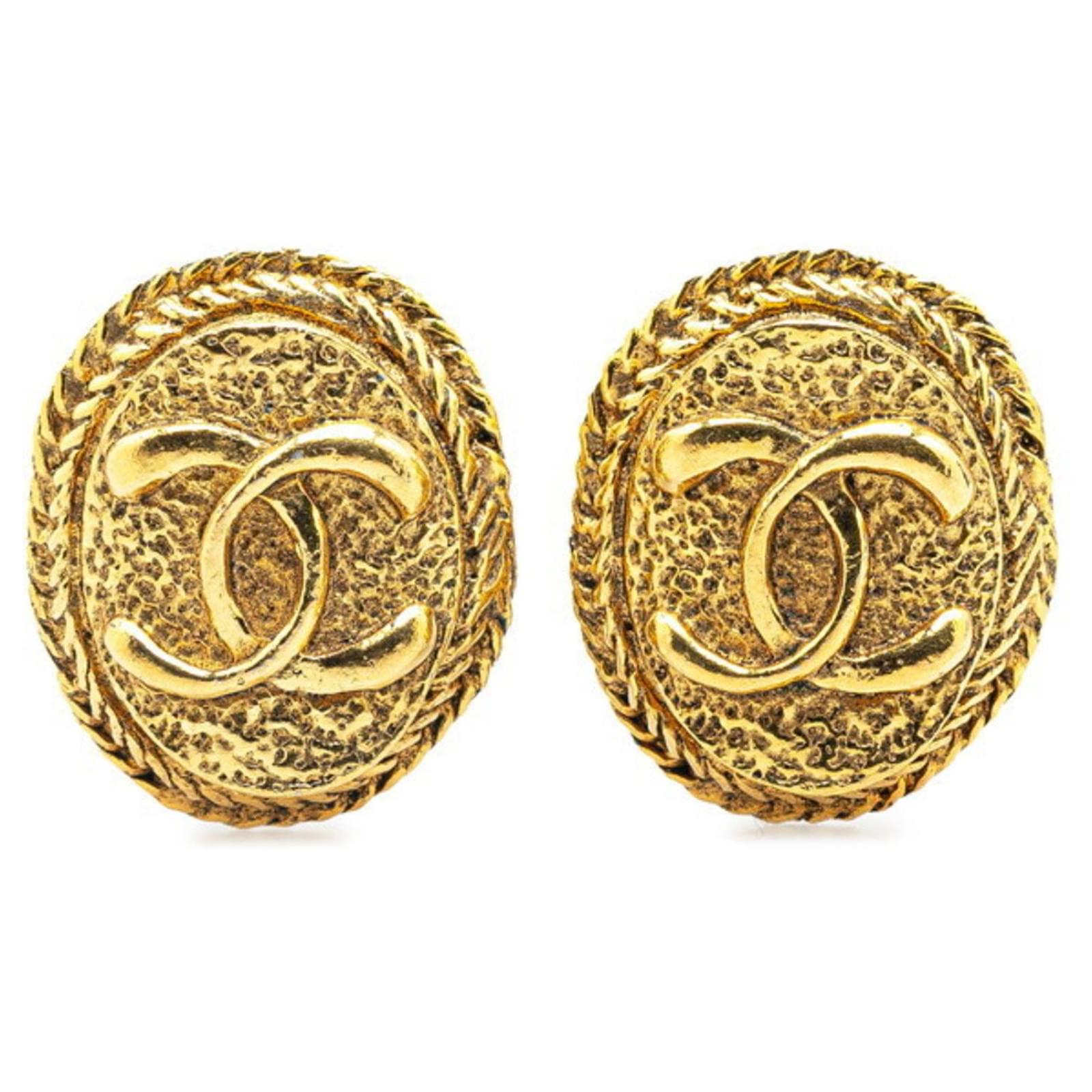 CHANEL Gold Plated L22P COCO Mark BOY Pin Stone 2-piece set Brooch Accessories gold main image 1